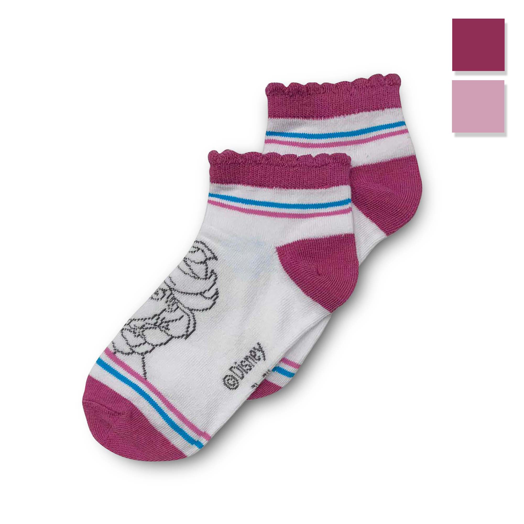Calzini corti Disney Frozen un paio per bambina in filato cotone 4116