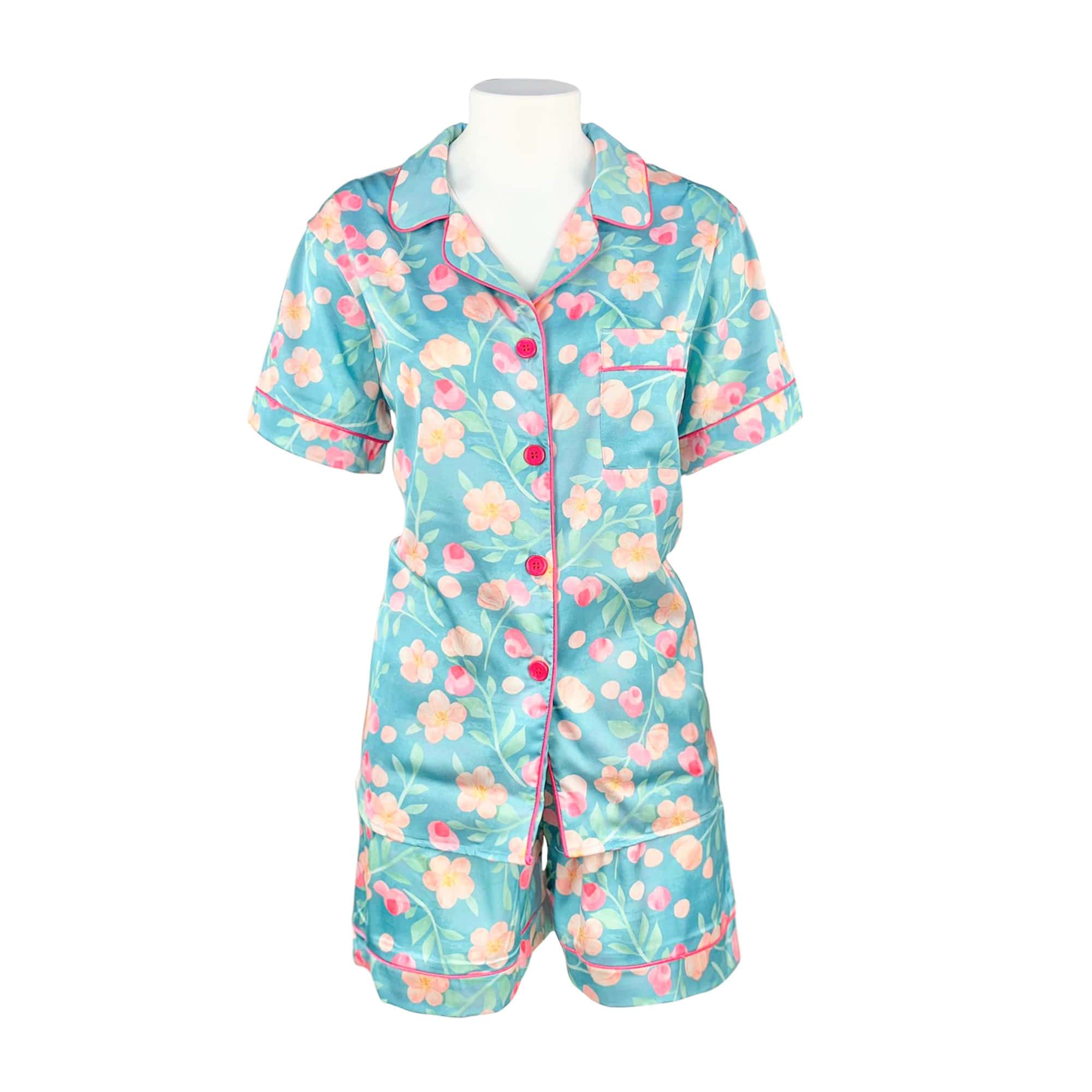 Pigiama corto donna in raso Maestri Cotonieri estivo shorts e giacca 4147