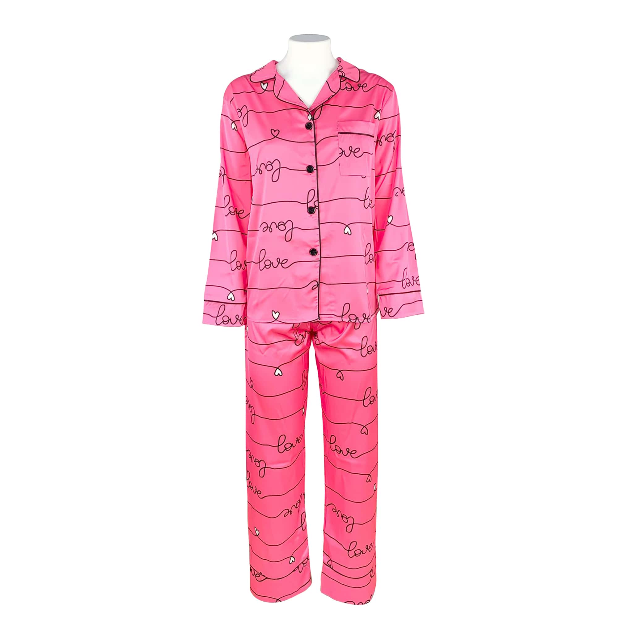 Pigiama lungo donna in raso Maestri Cotonieri primaverile pantalone giacca 4149