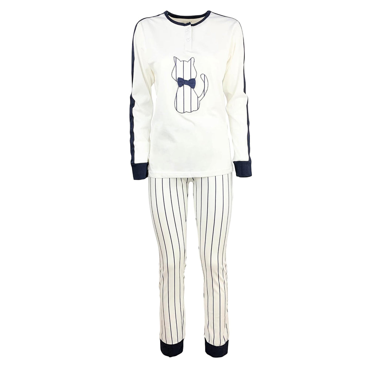 Pigiama lungo donna primaverile Oronero pantalone maglia maniche lunghe 4175