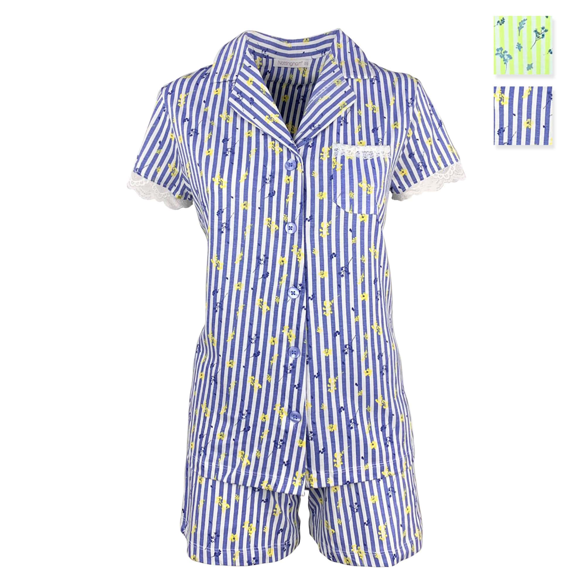 Pigiama corto donna primaverile Nottingham pantaloncino e camicetta 4182