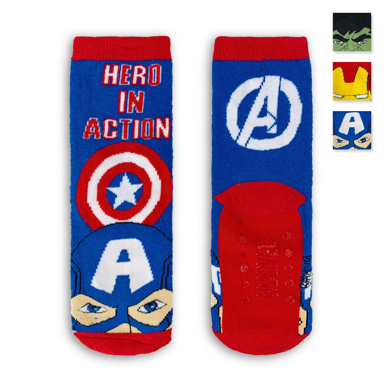 Calzini antiscivolo bambino Marvel Avengers Capitan America Iron Man Hulk 4585