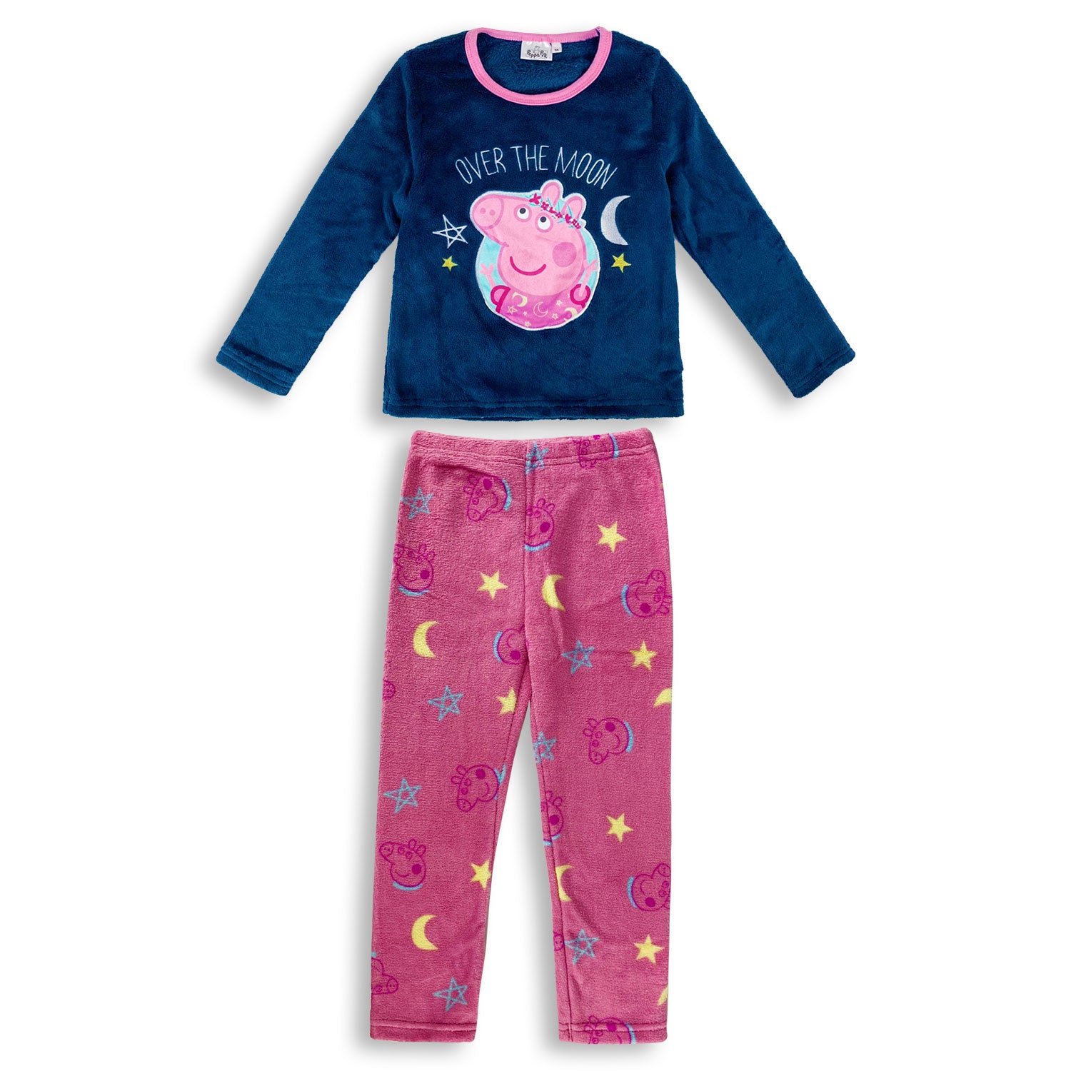 Pigiama Peppa Pig invernale bimba in pile ufficiale con ricamo per bambina 4599