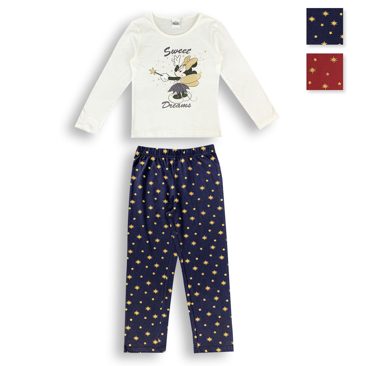 Pigiama Disney Minnie Mouse lungo bimba ufficiale in cotone bambina 4604