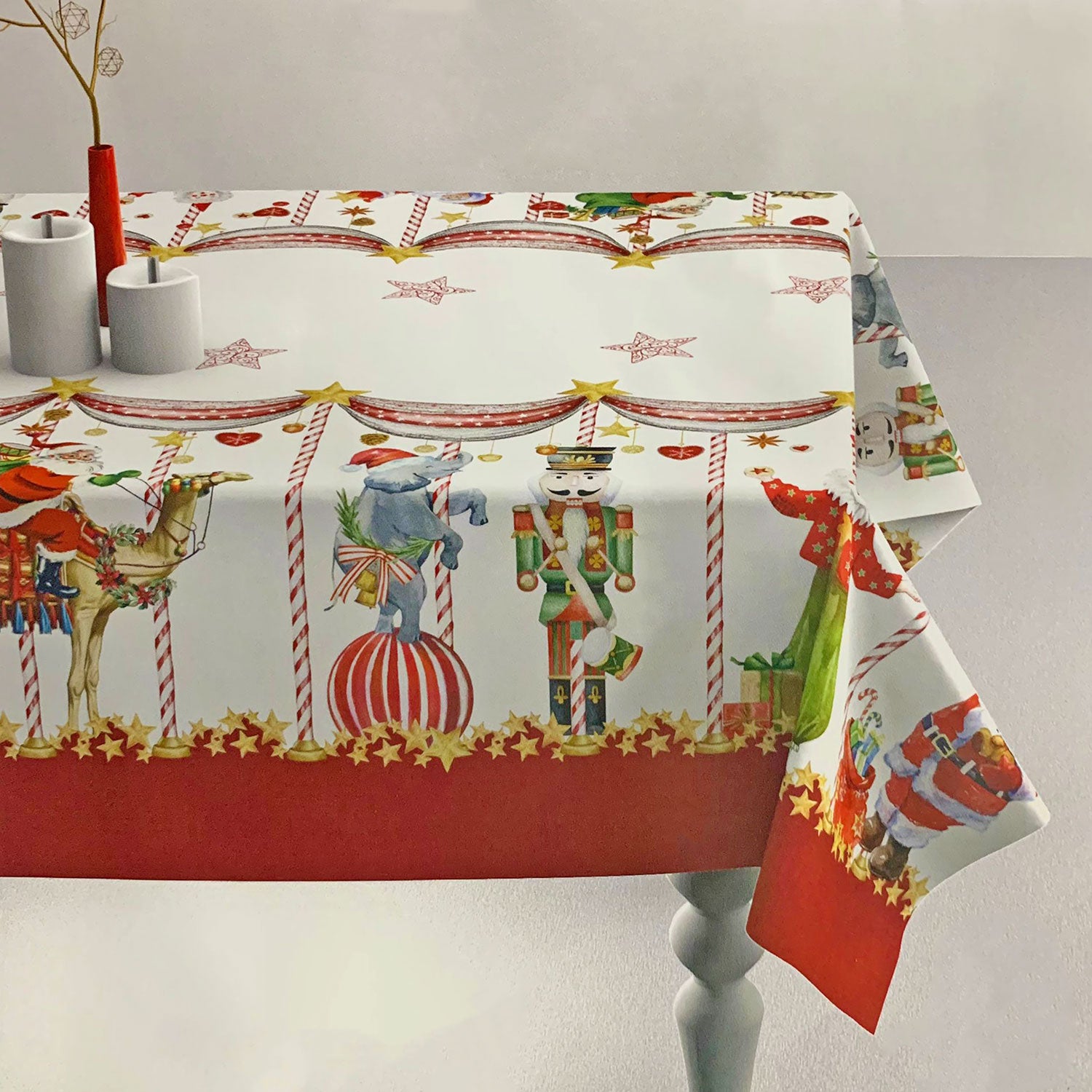 Tovaglia Natalizia 6 posti stampa digitale Circus decori Natale Zucchissime 4623