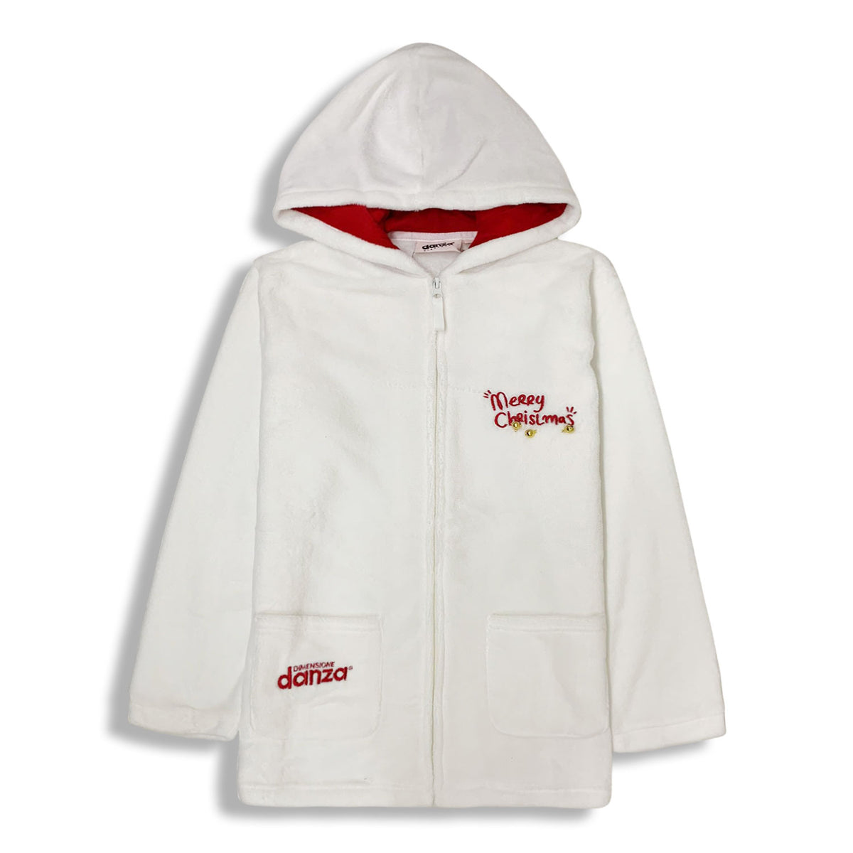 Giacca da camera natalizia in pile con zip invernale donna Dimensione Danza 4778