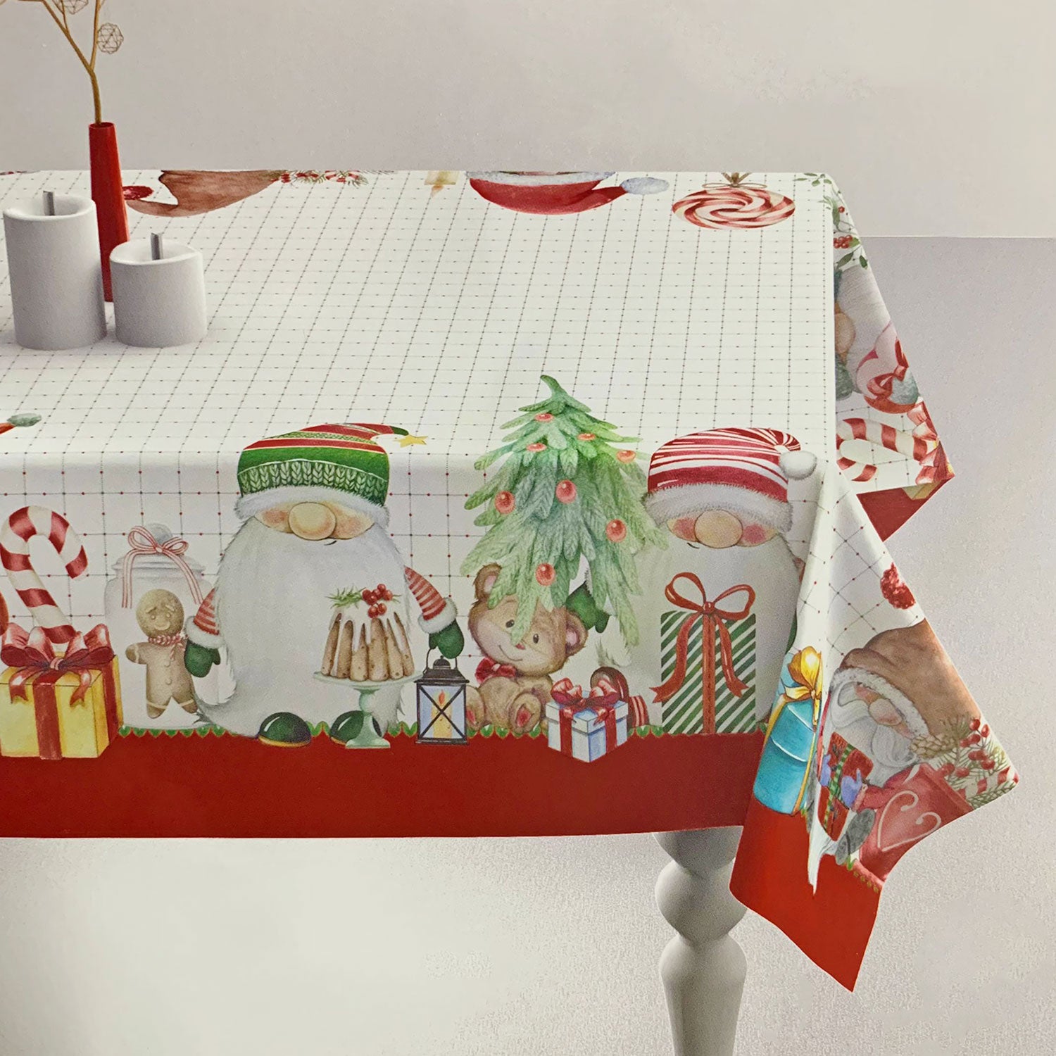 Tovaglia Natalizia 6 posti stampa digitale Folletti di Natale Zucchissime 4822