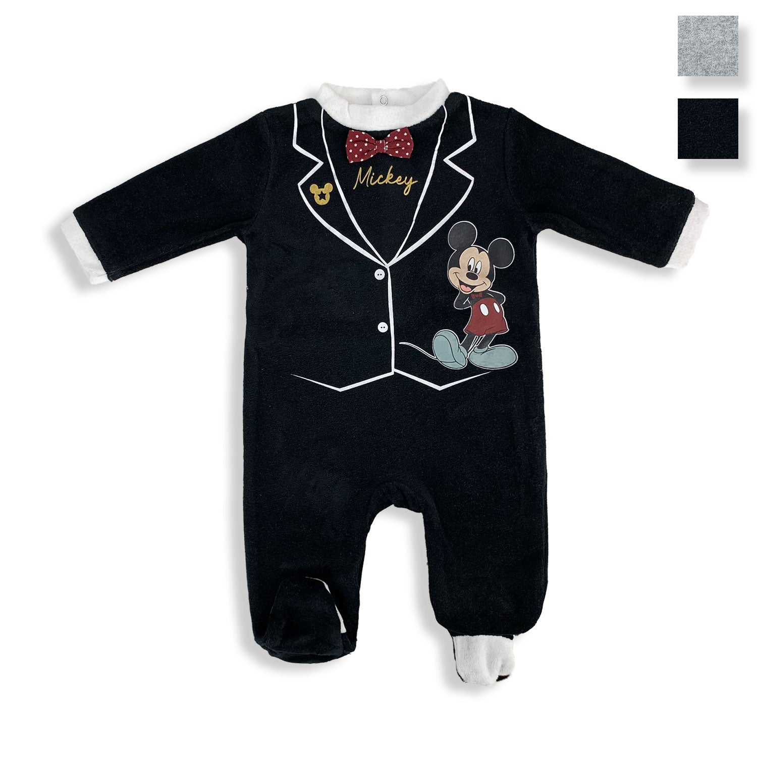 Tutina Disney Pagliaccetto neonato Mickey Mouse Pigiama in velluto bimbo 4825