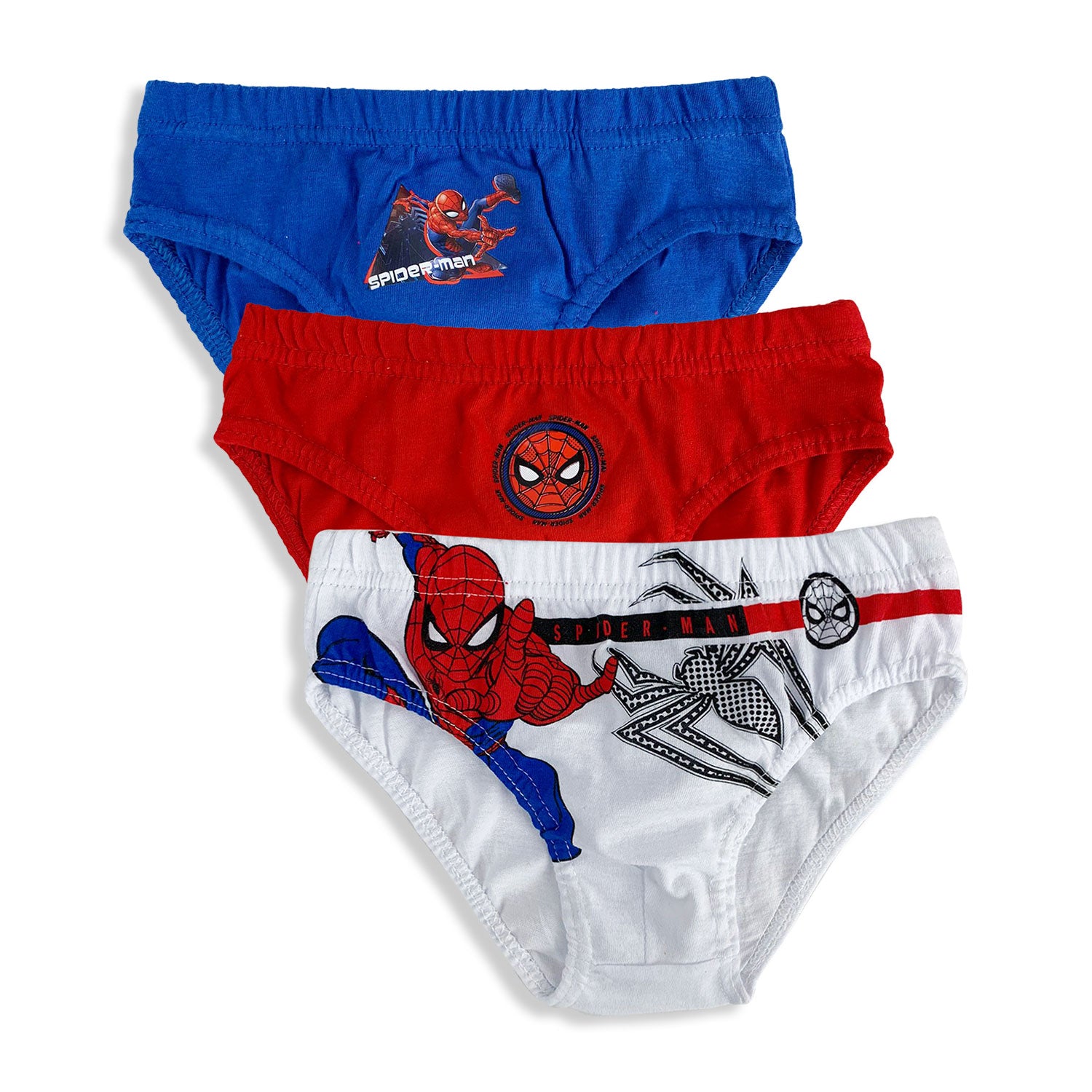 Slip Marvel Spiderman 3 pezzi ufficiale bambino shorties mutandine intimo 4829