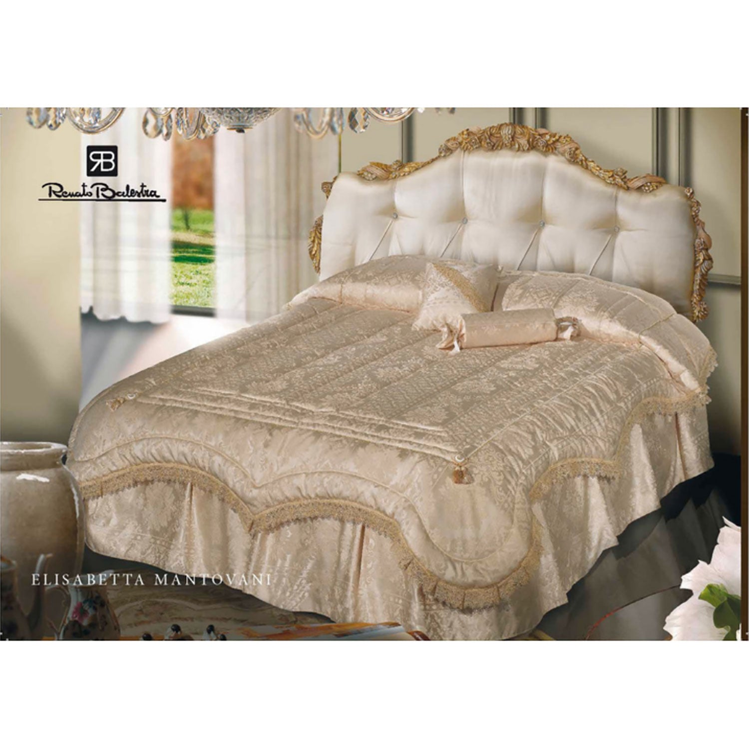Trapuntino primaverile letto matrimoniale Renato Balestra Macramè Pizzo 4877