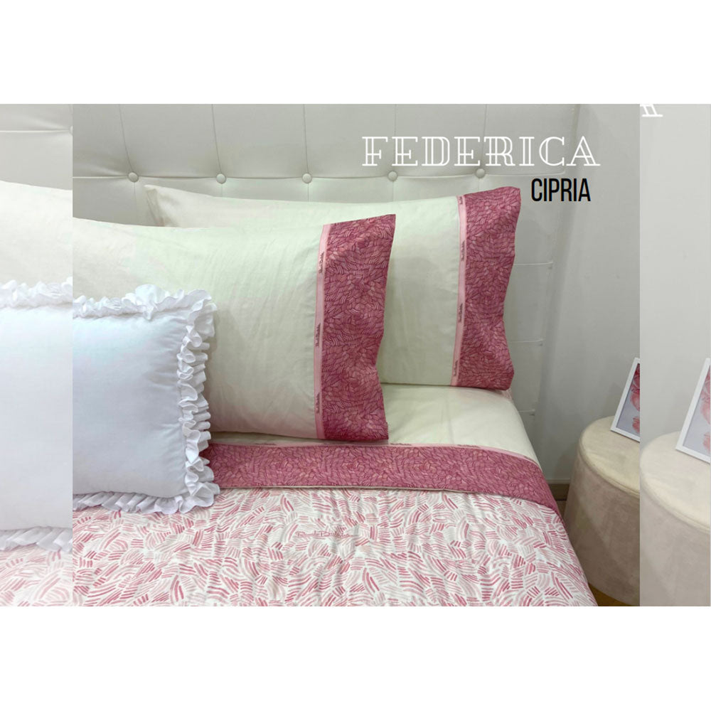 Completo lenzuola in cotone matrimoniale Renato Balestra 2 piazze Federica 4885