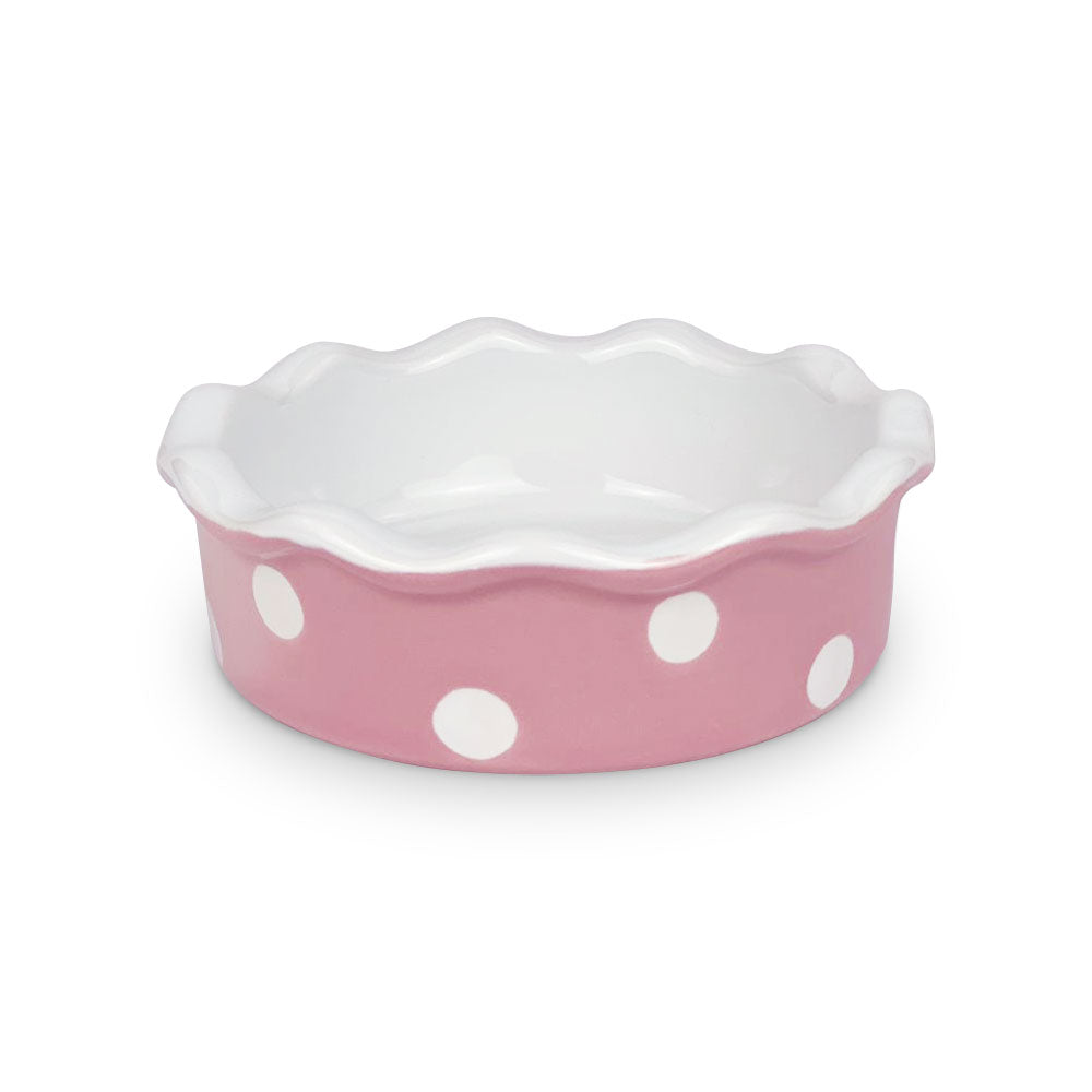 Tortiera in ceramica piccola Isabelle Rose in pois per dolci Ø 12cm h 4cm 5027