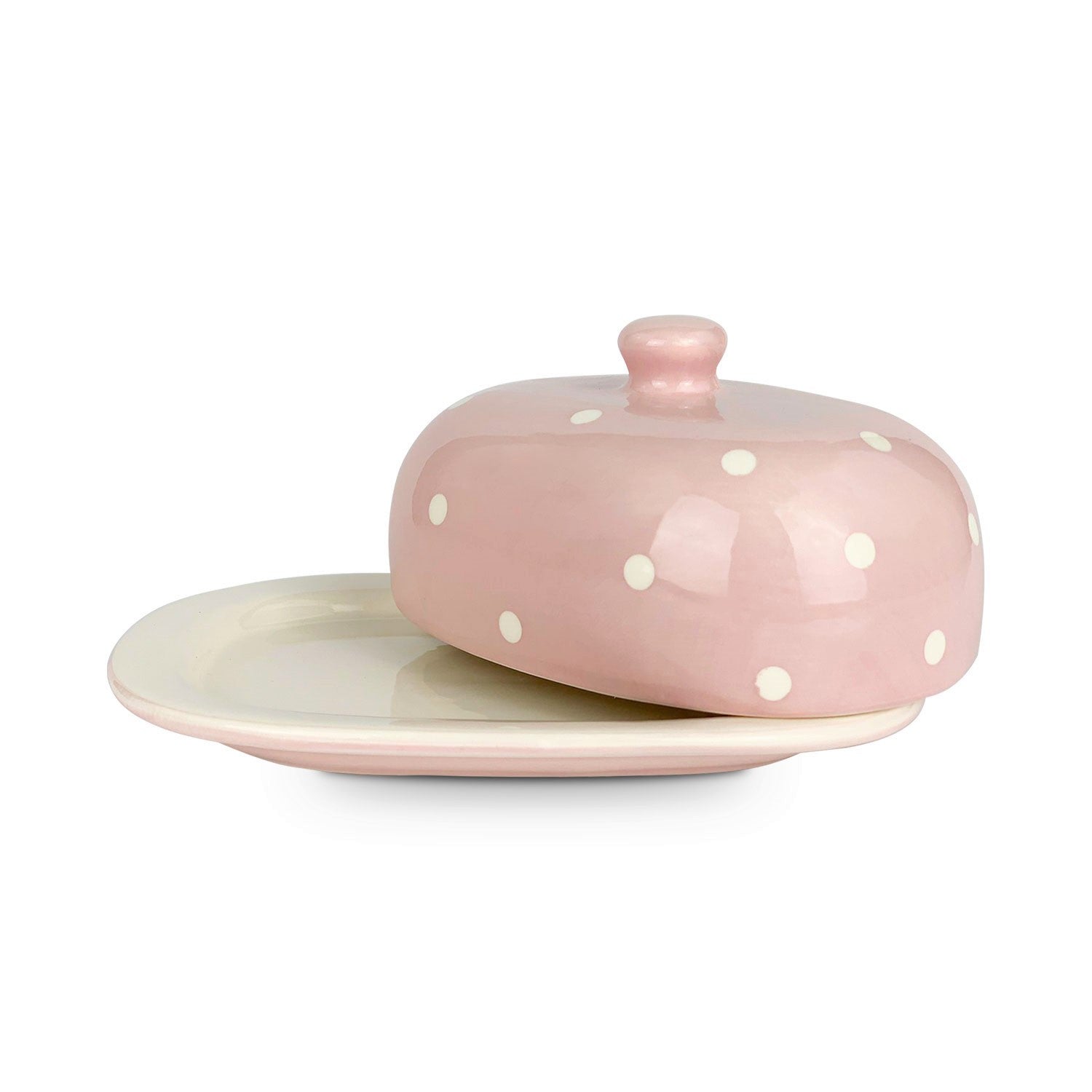 Burriera in ceramica Isabelle Rose a pois pirofila portaburro 9×20,5 cm 5034