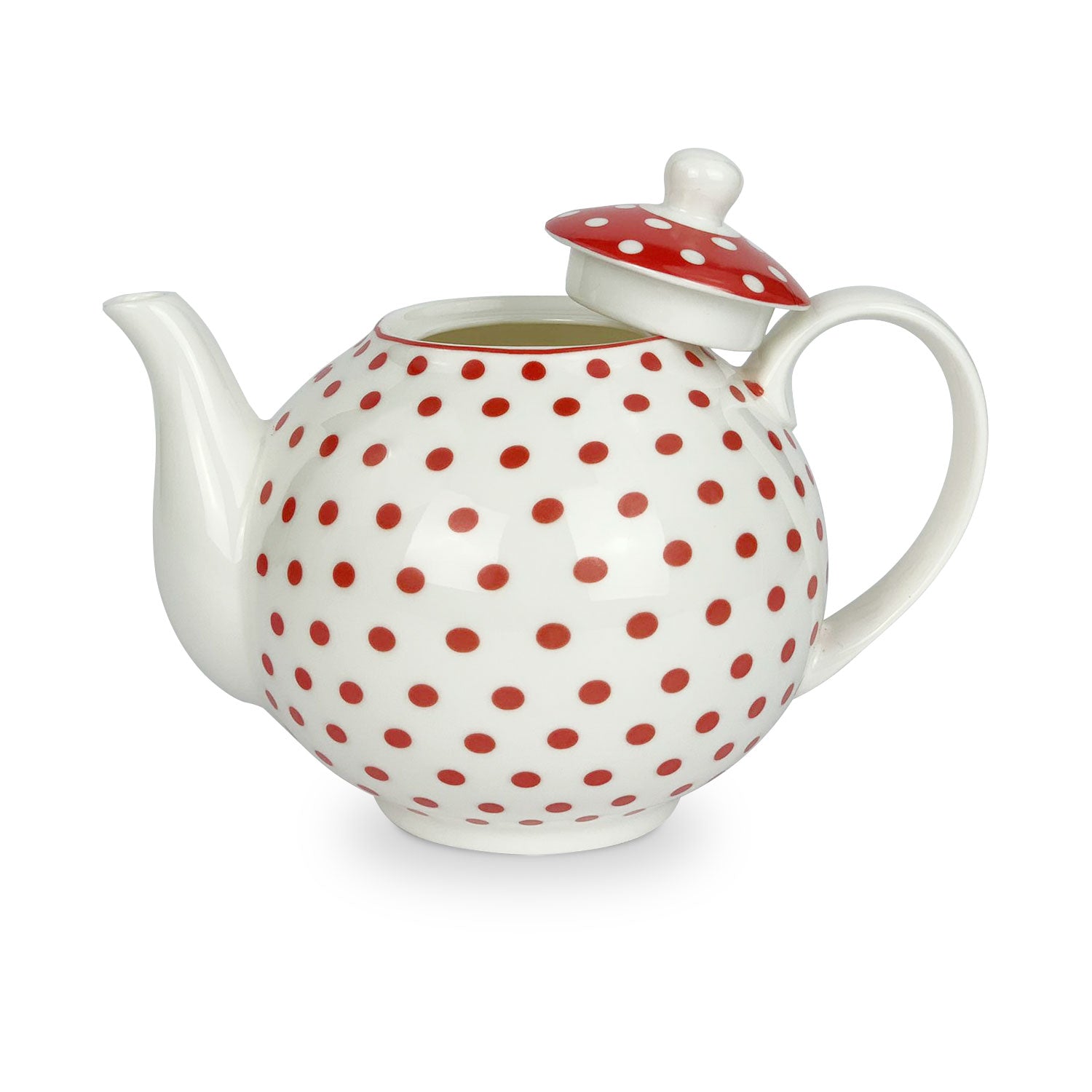 Teiera in porcellana Isabelle Rose a pois stile retrò con coperchio 1 litro 5035