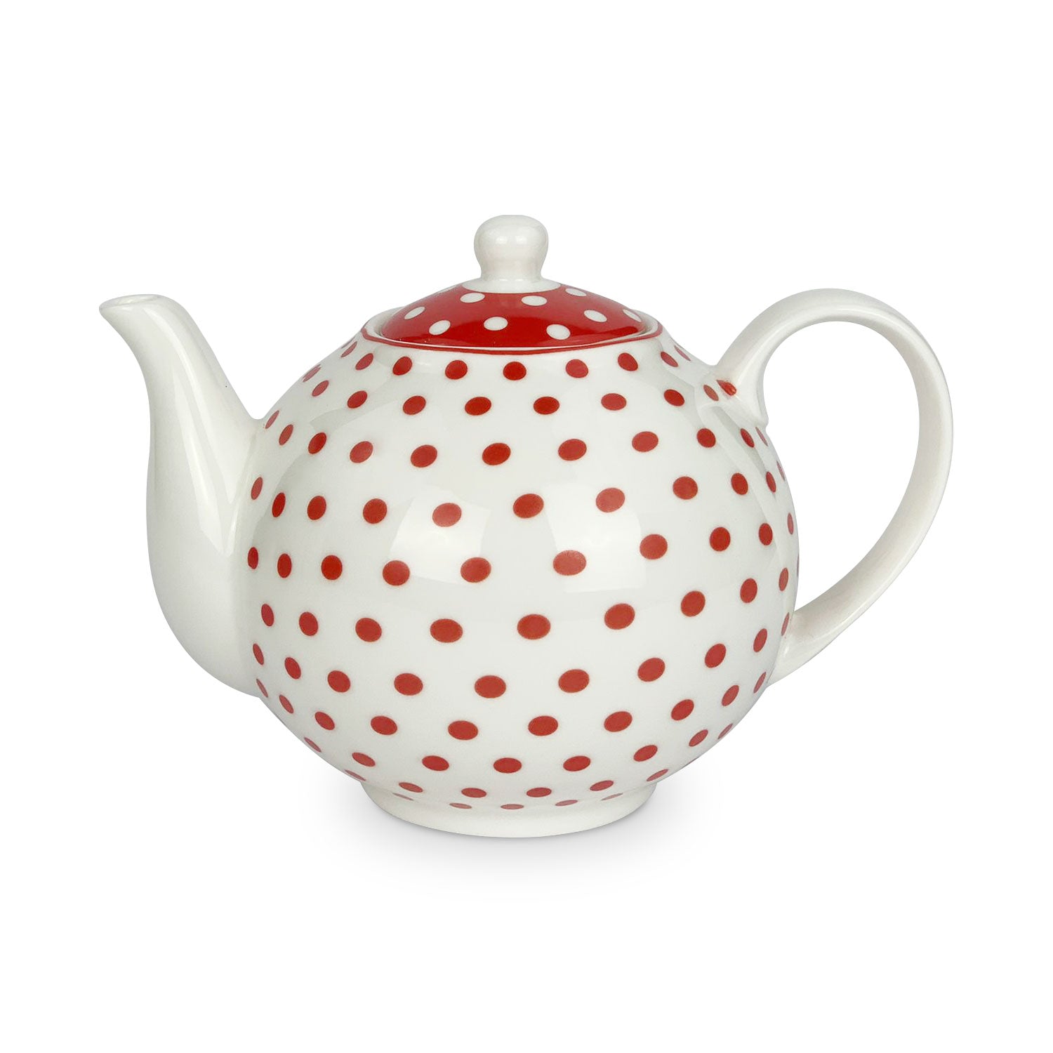 Teiera in porcellana Isabelle Rose a pois stile retrò con coperchio 1 litro 5035