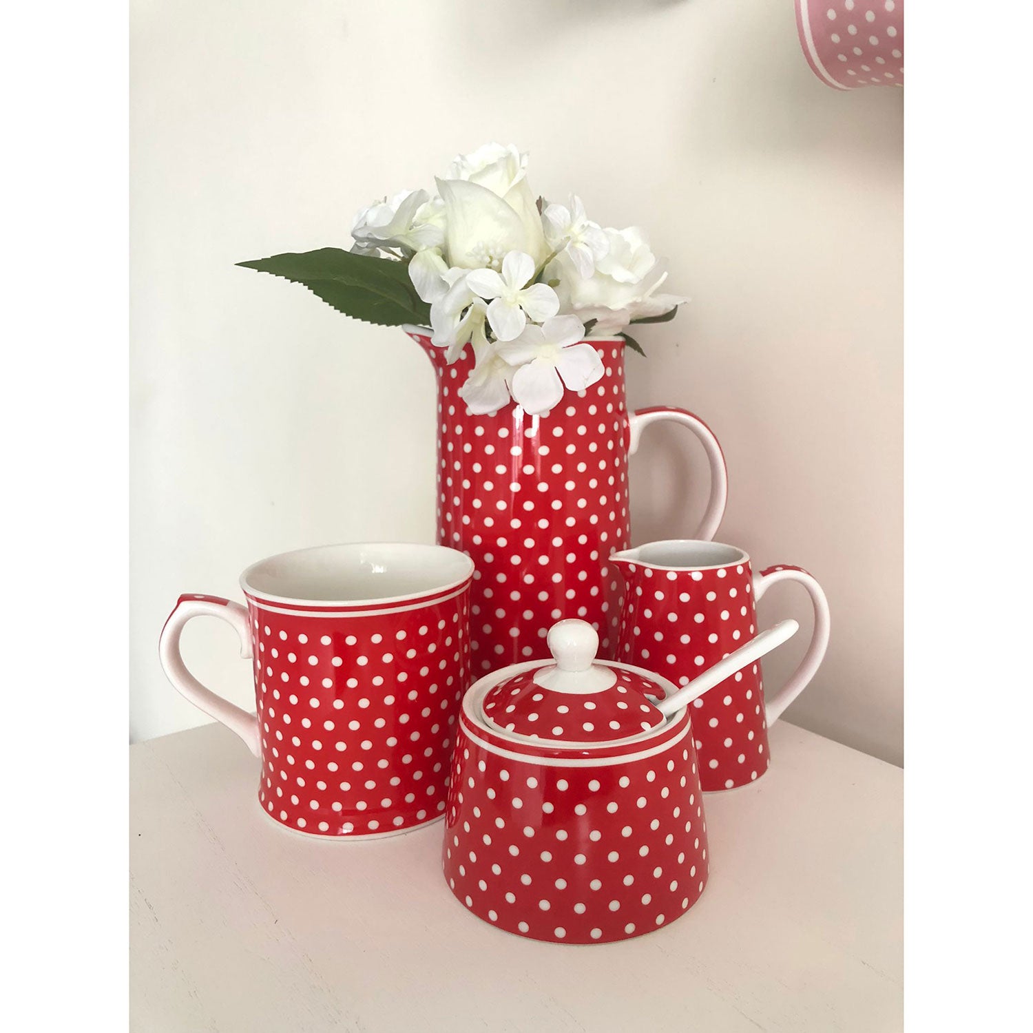 Lattiera in porcellana Isabelle Rose a pois brocca per latte bricco 170ml 5039