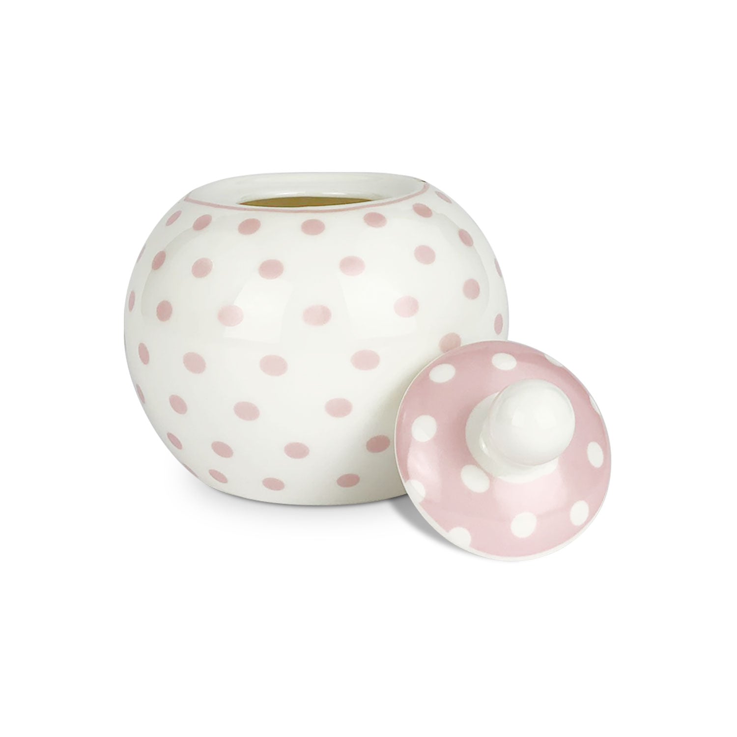 Zuccheriera in porcellana Isabelle Rose a pois Shabby chic rotonda 5065