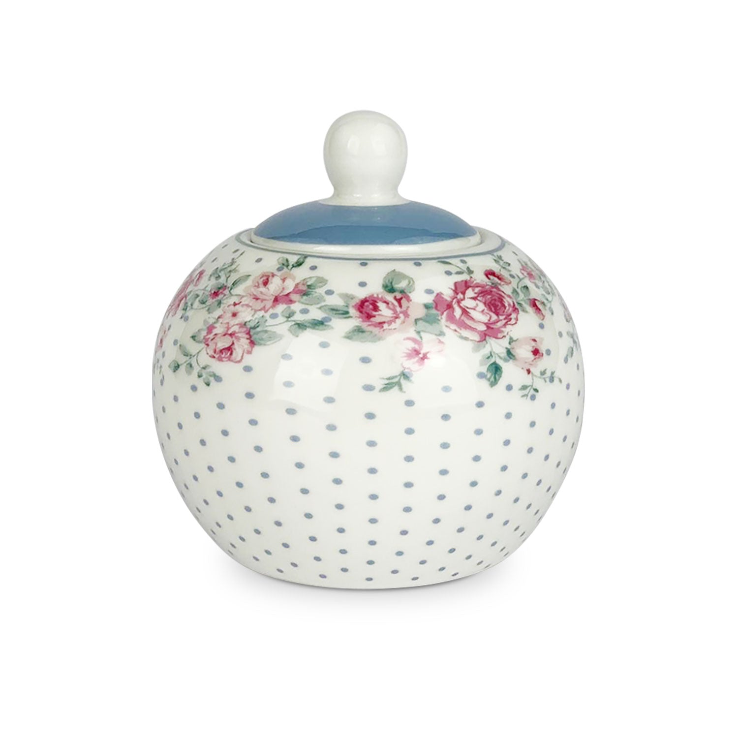 Zuccheriera in porcellana Isabelle Rose Julia Shabby chic rotonda con fiori 5066