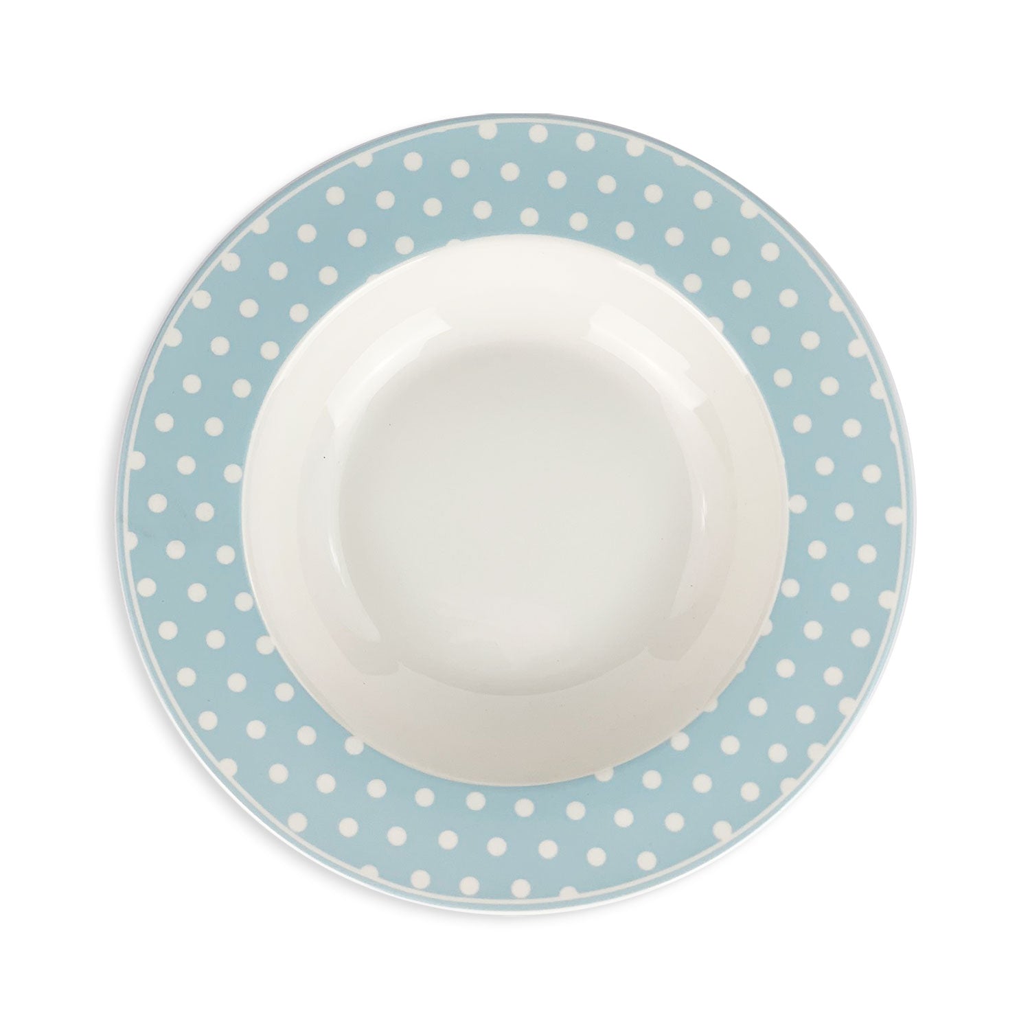 Servizio di piatti fondo Isabelle Rose a pois Shabby chic in porcellana 6pz 5100