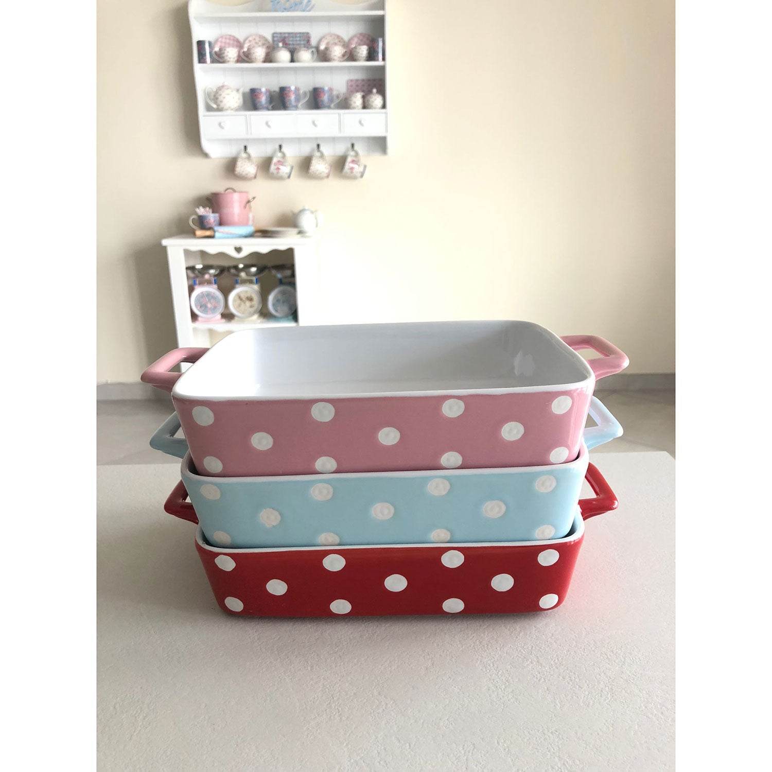 Pirofila in ceramica Isabelle Rose teglia da forno in pois Shabby chic 5132