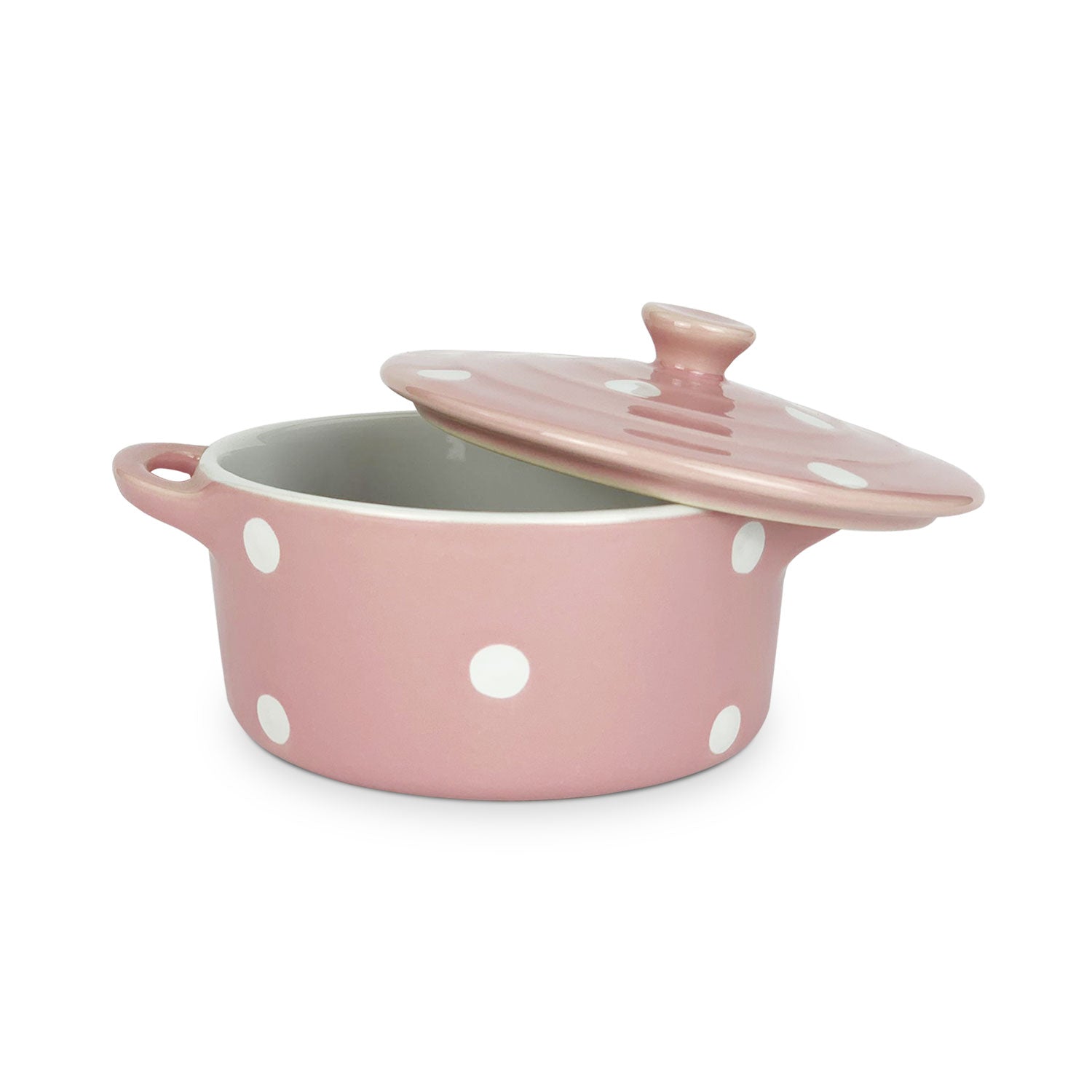 Casseruola in ceramica Isabelle Rose con coperchio a pois Shabby chic 5154