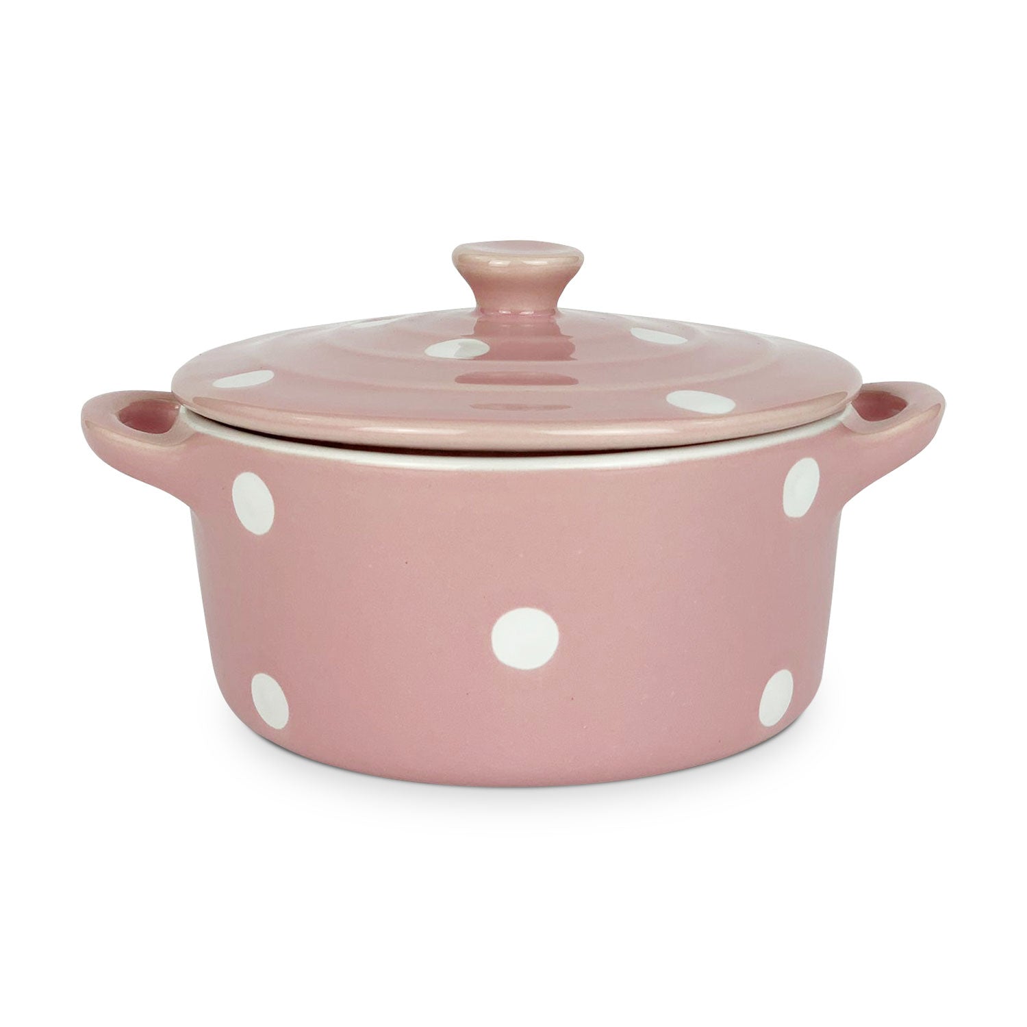Casseruola in ceramica Isabelle Rose con coperchio a pois Shabby chic 5154