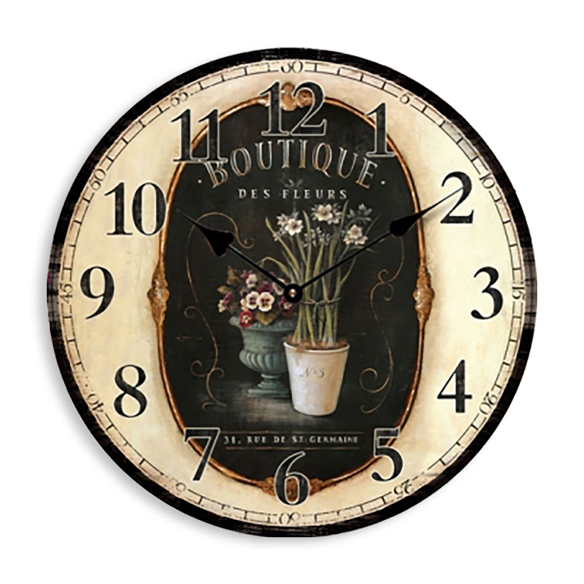 Orologio in legno da parete stile retrò Isabelle Rose floreale Shabby chic 5175