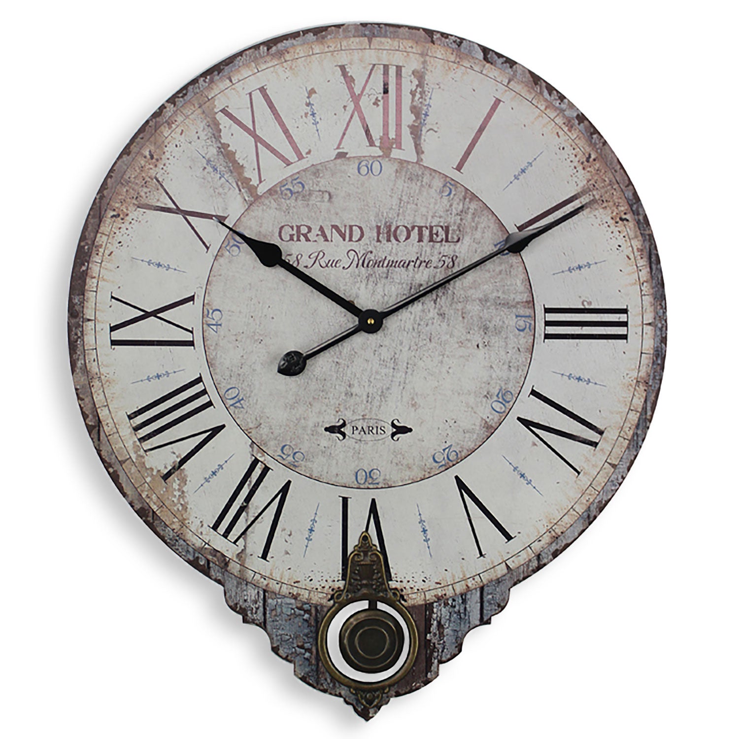 Orologio in legno da parete stile retrò Isabelle Rose vintage Shabby chic 5177