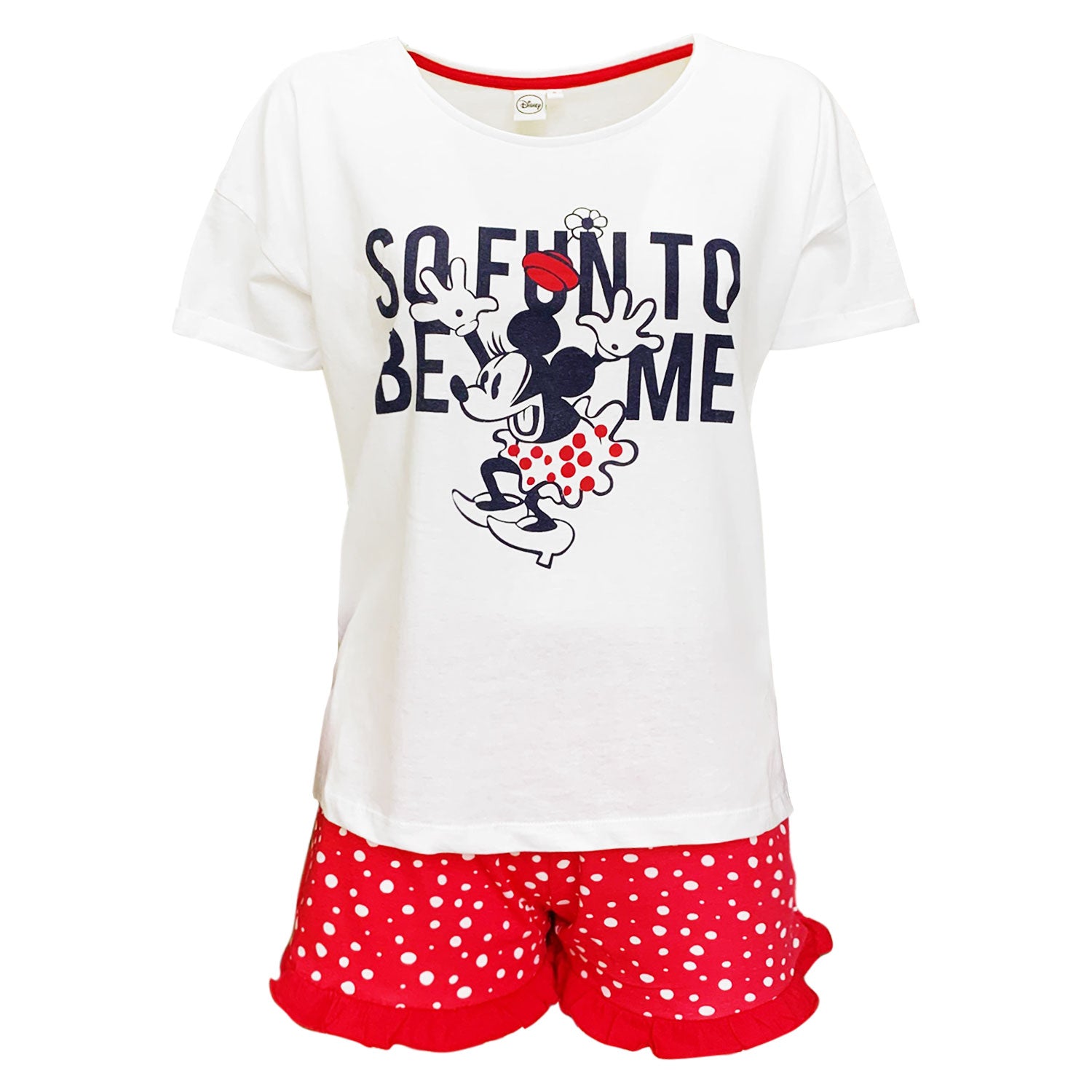 Pigiama corto donna Disney Minnie Mouse t-shirt e pantaloncino in cotone 5186