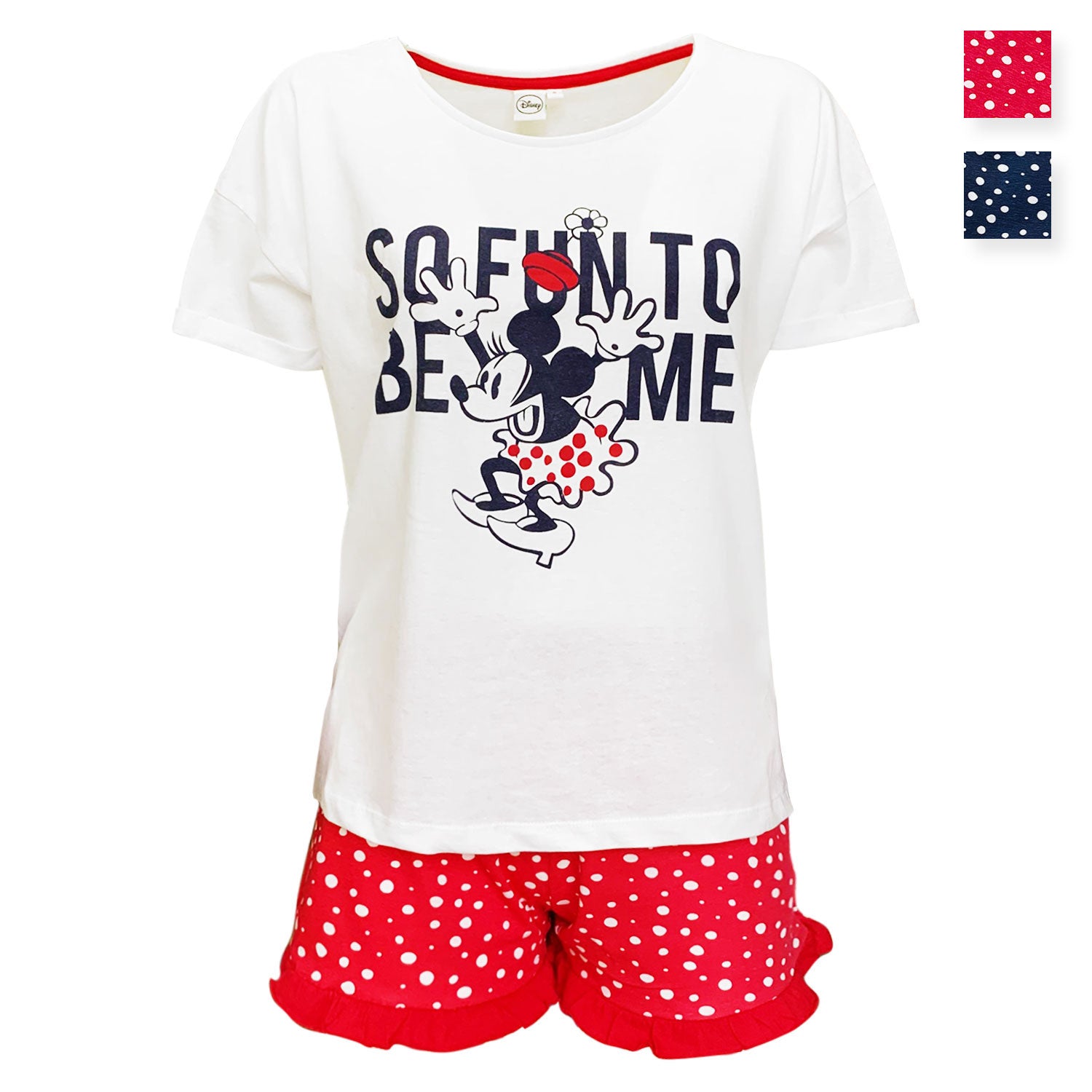 Pigiama corto donna Disney Minnie Mouse t-shirt e pantaloncino in cotone 5186