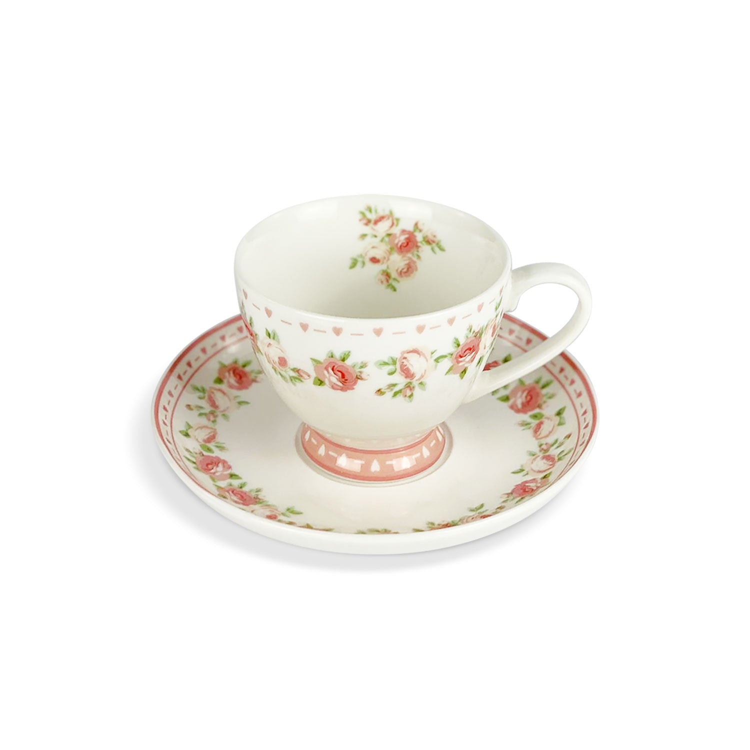 Tazza in porcellana con piattino Nuvole di Stoffa retrò Shabby chic Annette 5217