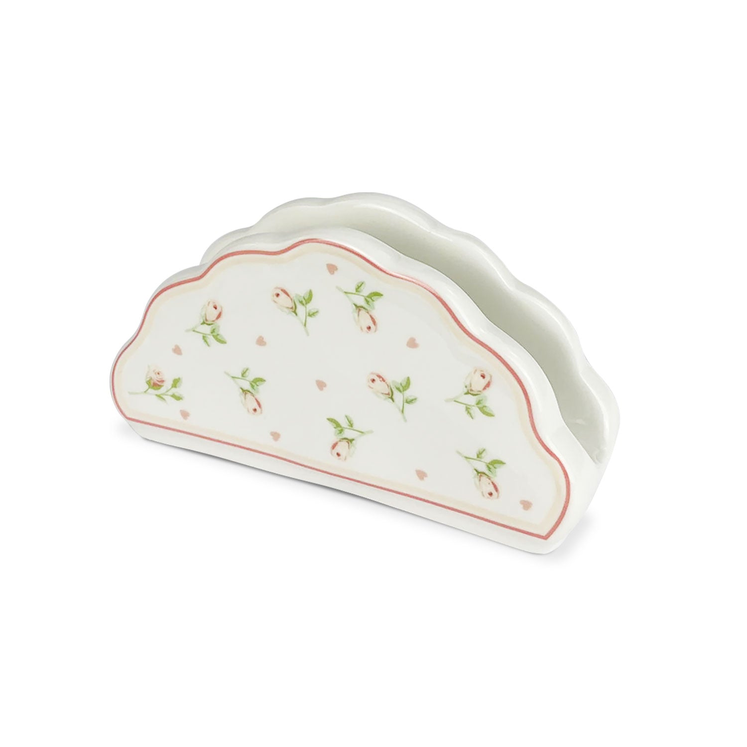 Portatovaglioli in porcellana Nuvole di Stoffa Shabby chic Annette fiori 5305