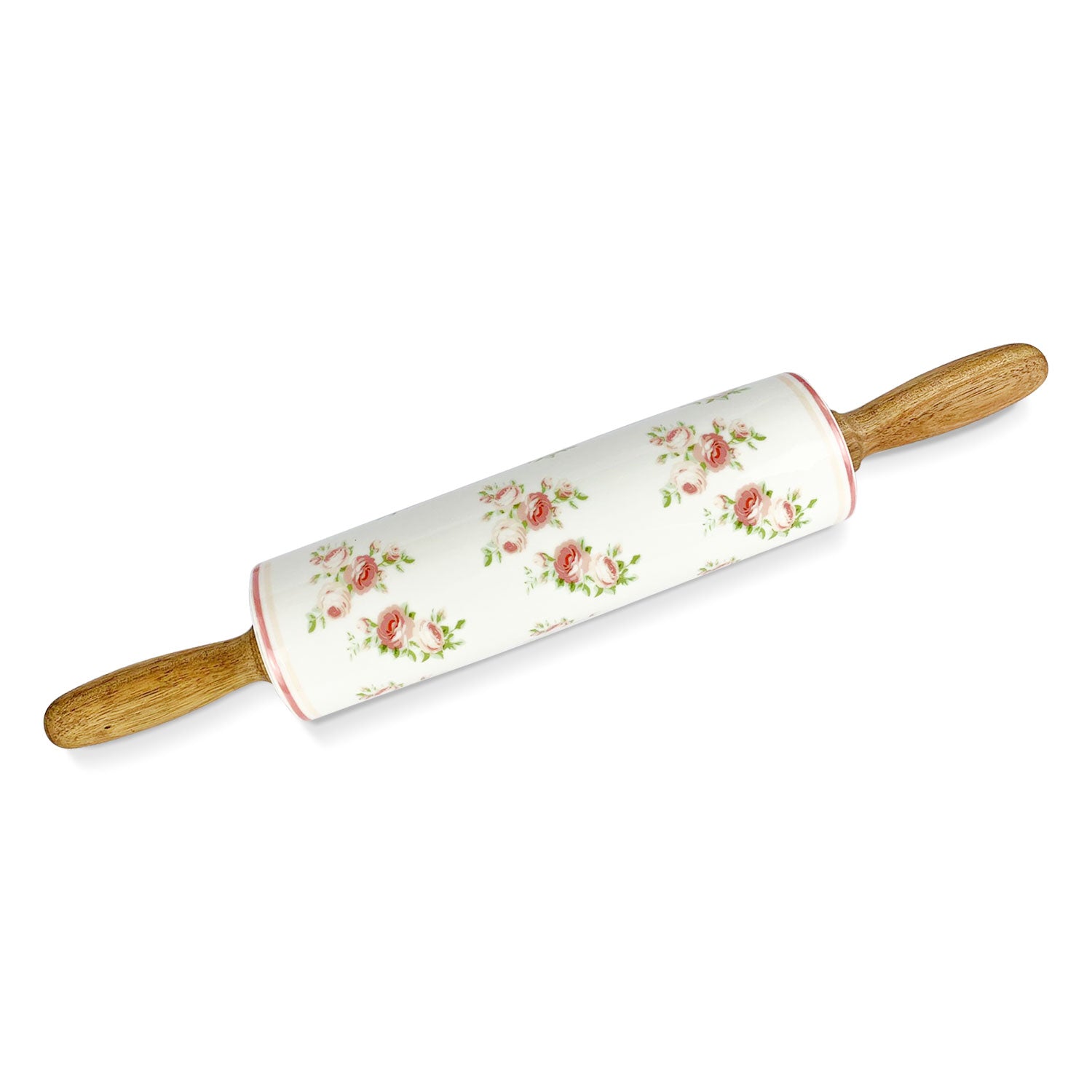 Mattarello Nuvole di Stoffa in legno e porcellana Shabby chic Annette fiori 5310