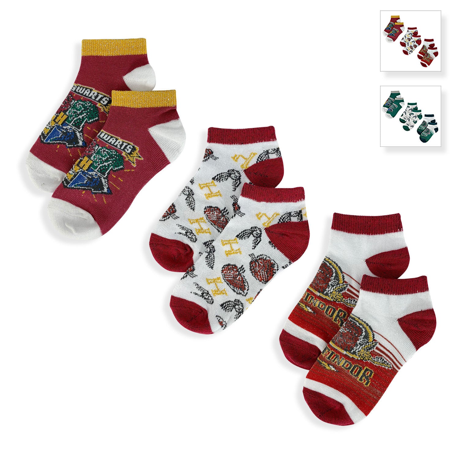 Calzini corti Harry Potter 3 paia per bambino unisex in filato cotone 5358