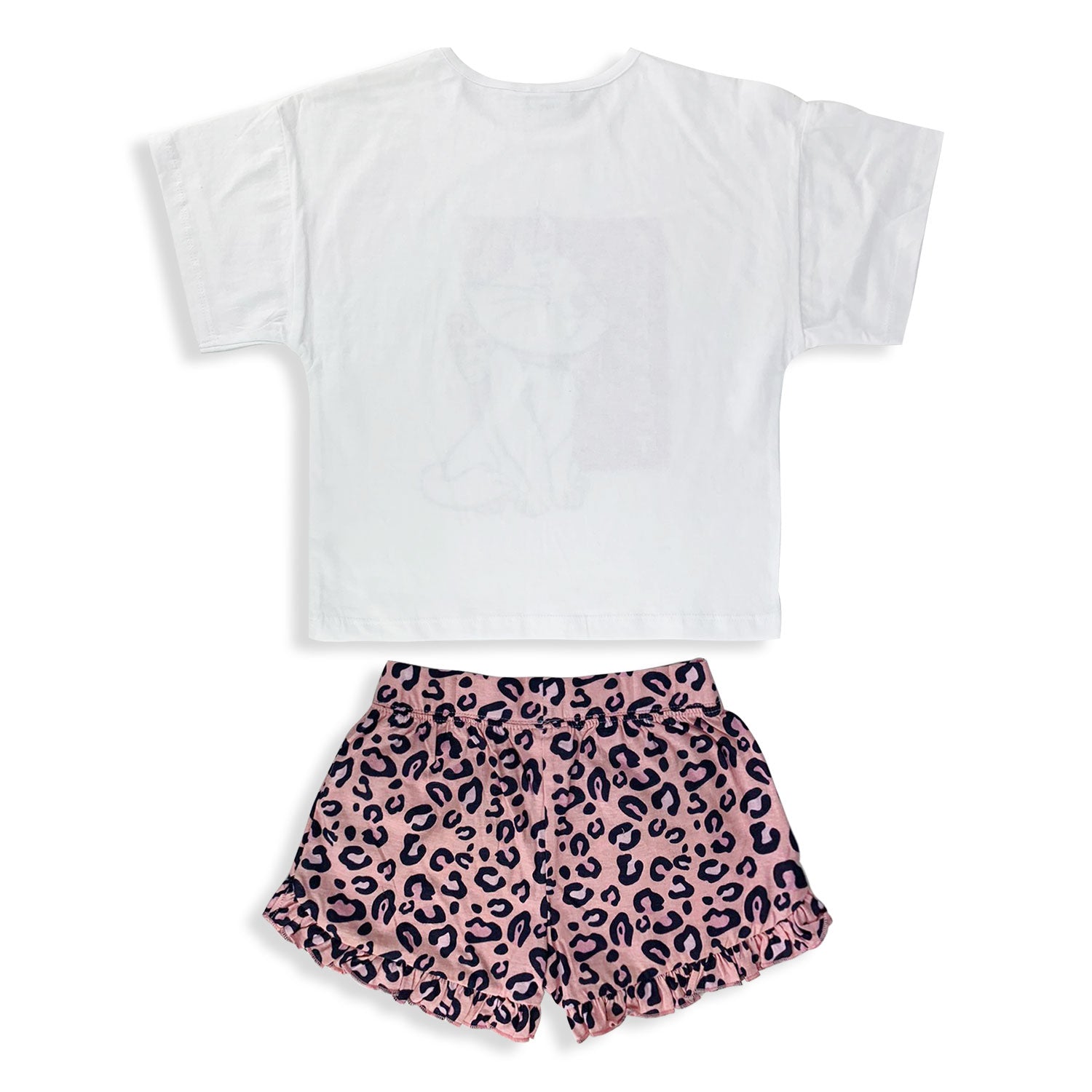 Pigiama corto bambina Disney Aristogatti Marie T-shirt pantaloncino cotone 5424