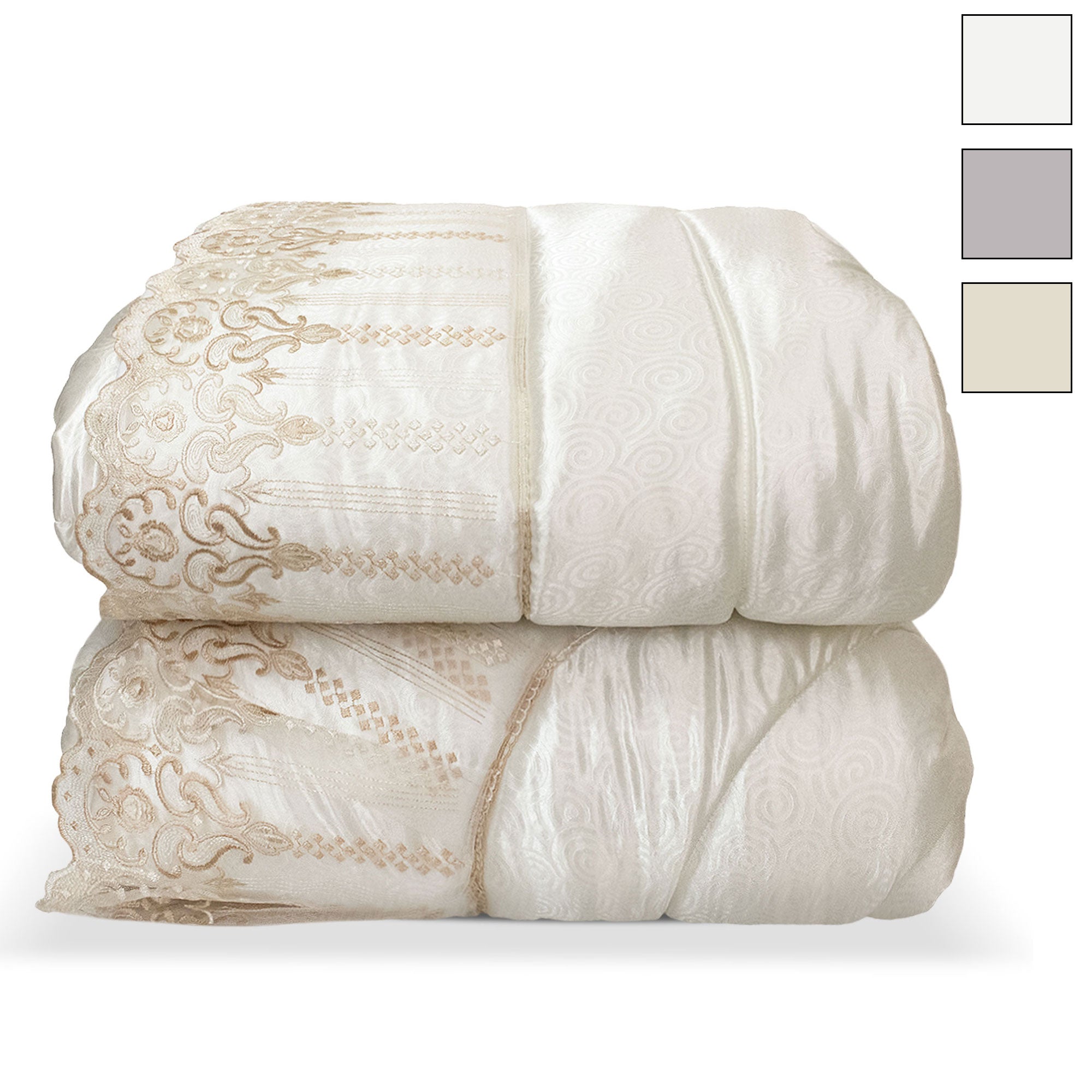 Trapunta piumone invernale letto matrimoniale Renato Balestra con pizzo 5524