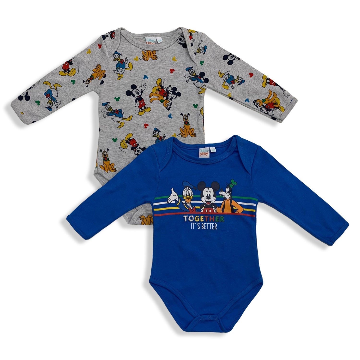 Disney Bodini Cotone Neonato Body Disney Mickey Mouse 2pz Neonato