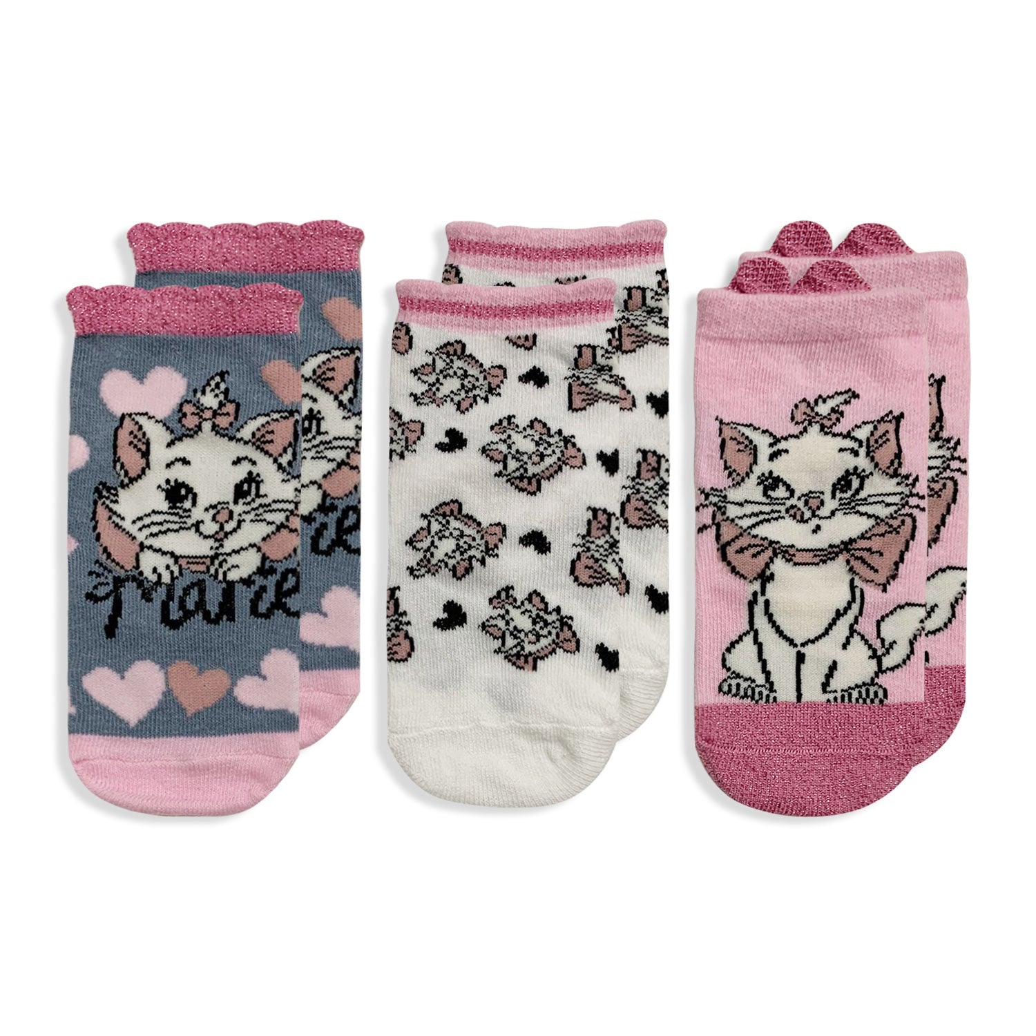 Calzini Disney baby Marie set 3 paia per neonato in cotone Calze Bimba 5683