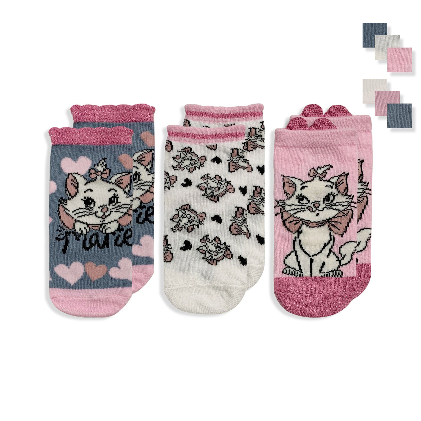 Calzini Disney baby Marie set paia per neonato in cotone Calze Bimba
