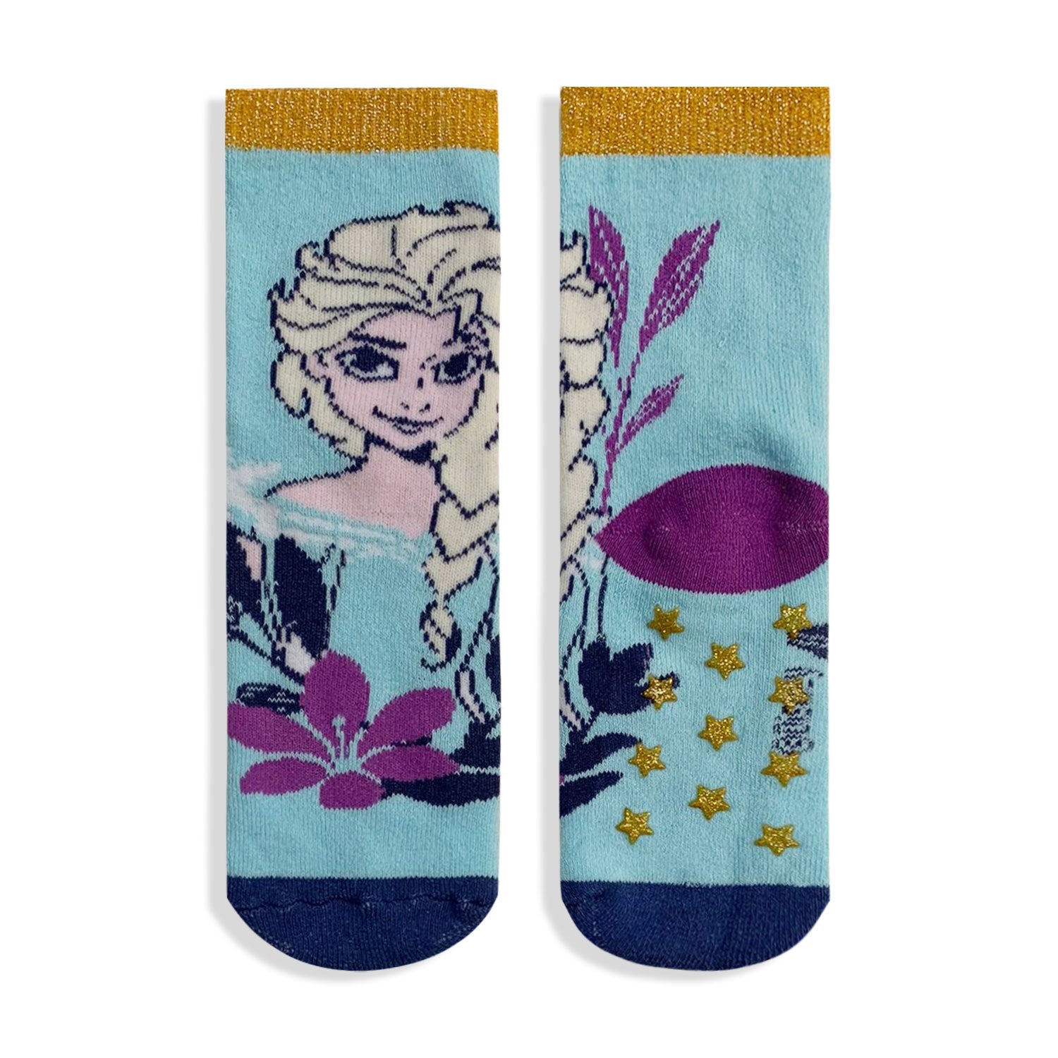 Calzini antiscivolo bambina Disney Frozen Elsa e Anna in cotone bimba lurex 5686