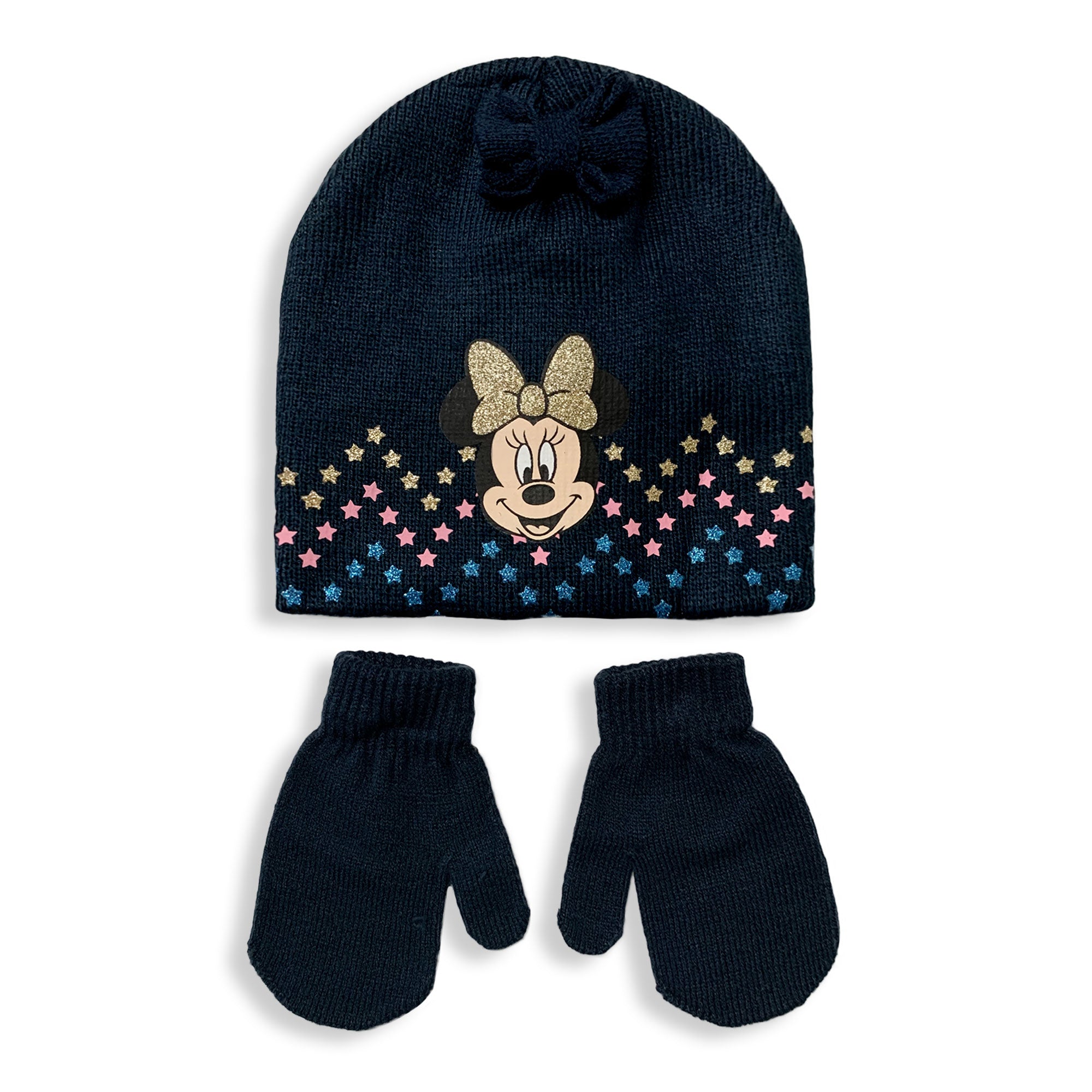 Cappello e guanti Disney Minnie Mouse invernale neonato bimba glitter 5895