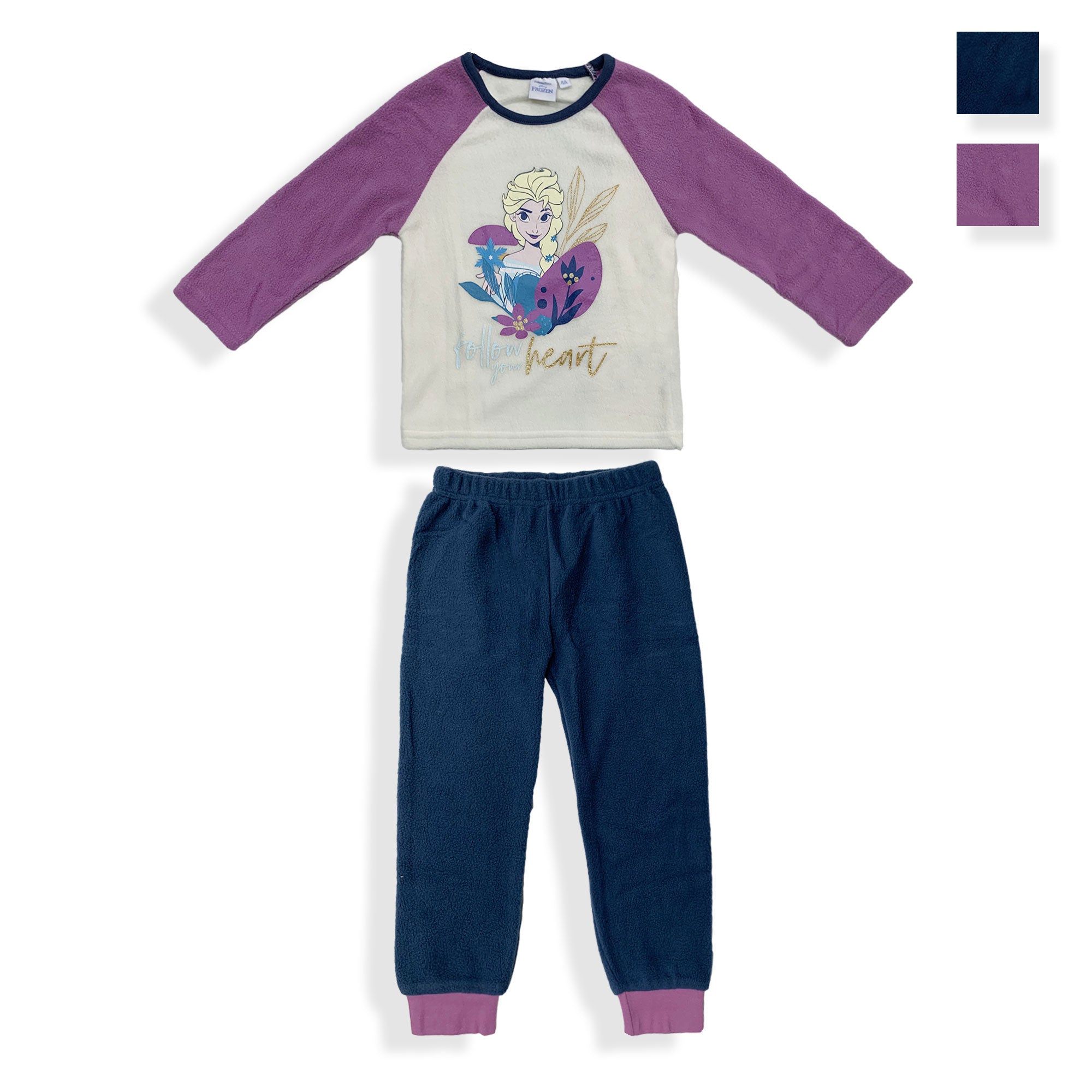 Pigiama Disney Frozen invernale Elsa maniche lunghe bambina in pile bimba 5950