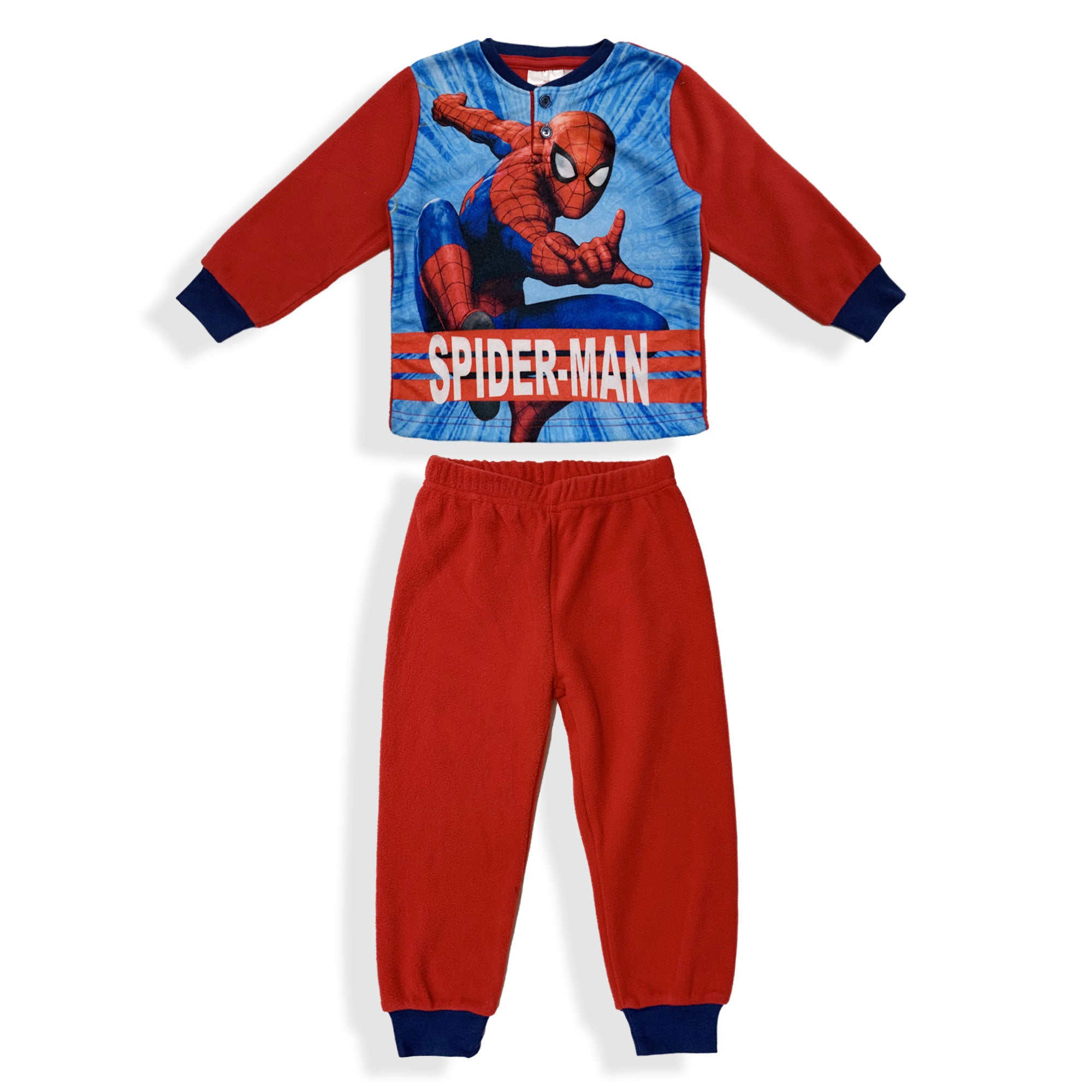 Pigiama Marvel Spiderman lungo ufficiale maniche lunghe in pile bambino 5955