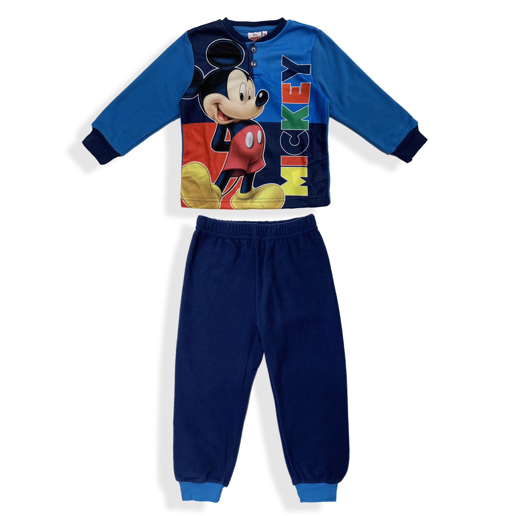 Pigiama Disney Mickey Mouse lungo ufficiale maniche lunghe in pile bambino 5956