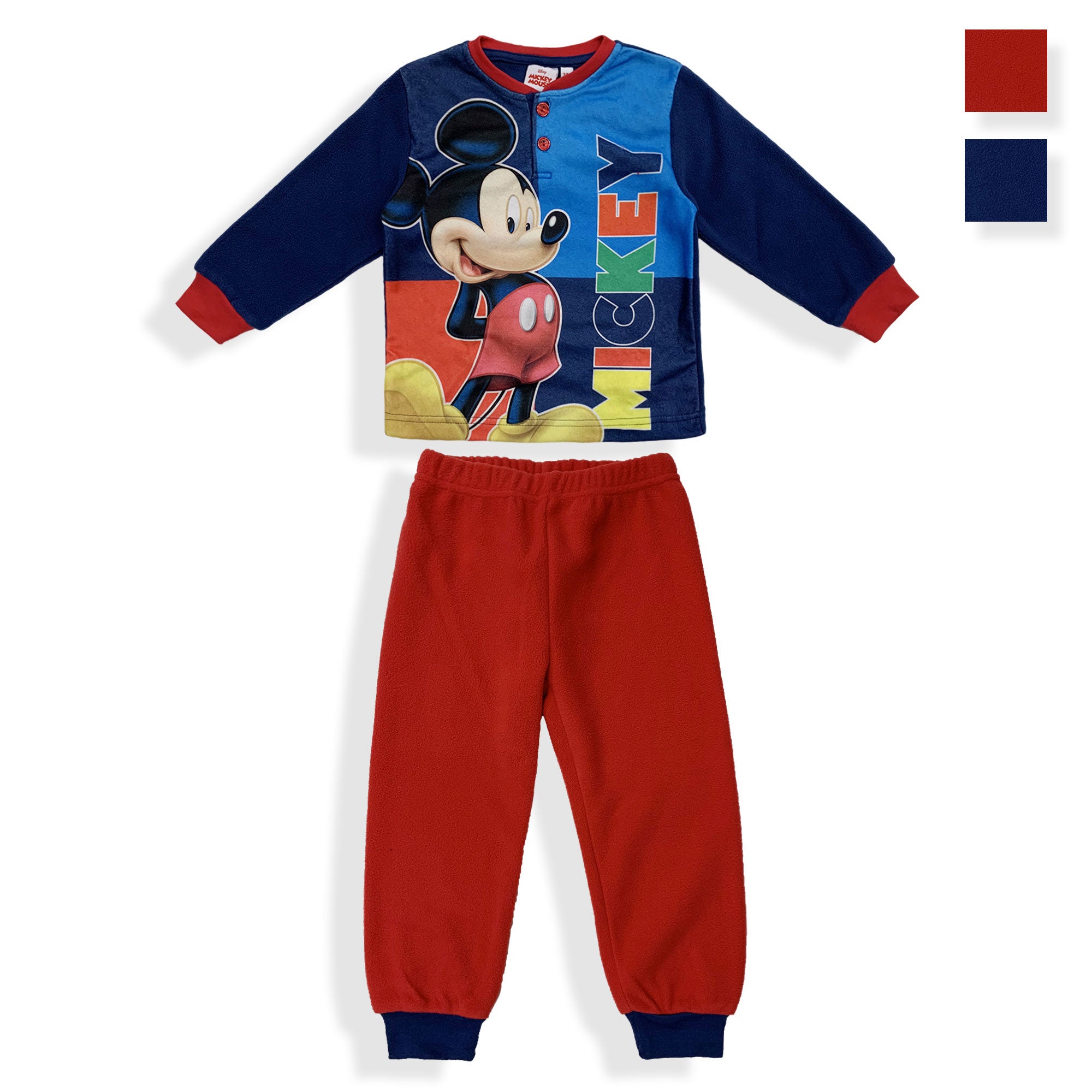 Pigiama Disney Mickey Mouse lungo ufficiale maniche lunghe in pile bambino 5956