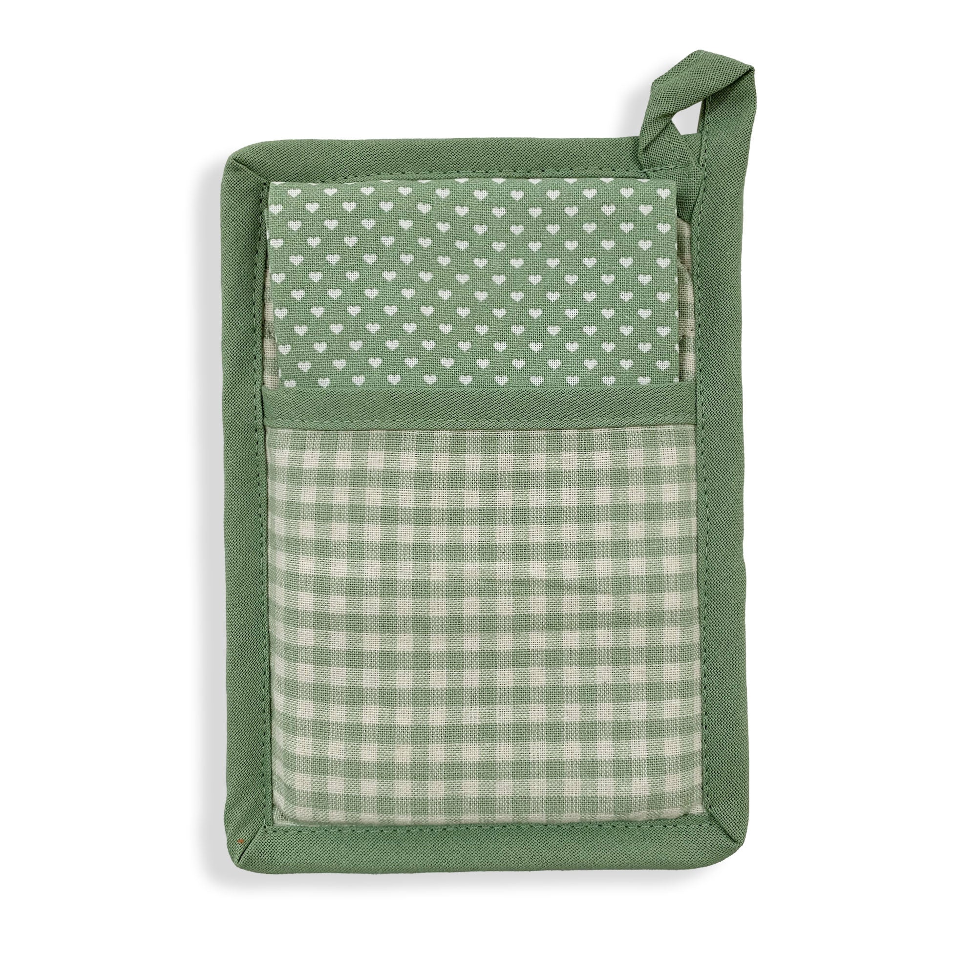 Set Strofinaccio e presina Nuvole di Stoffa Idea Regalo vichy Cuori Tati 5992