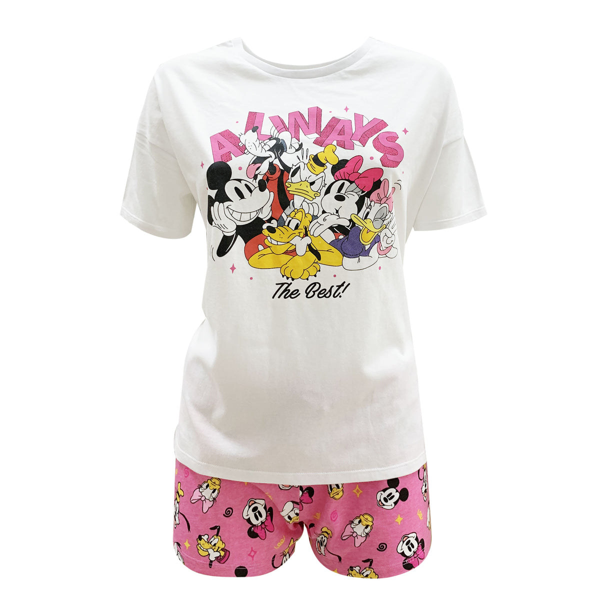 Pigiama corto donna Disney Mickey Mouse t-shirt e short in cotone estivo 6093