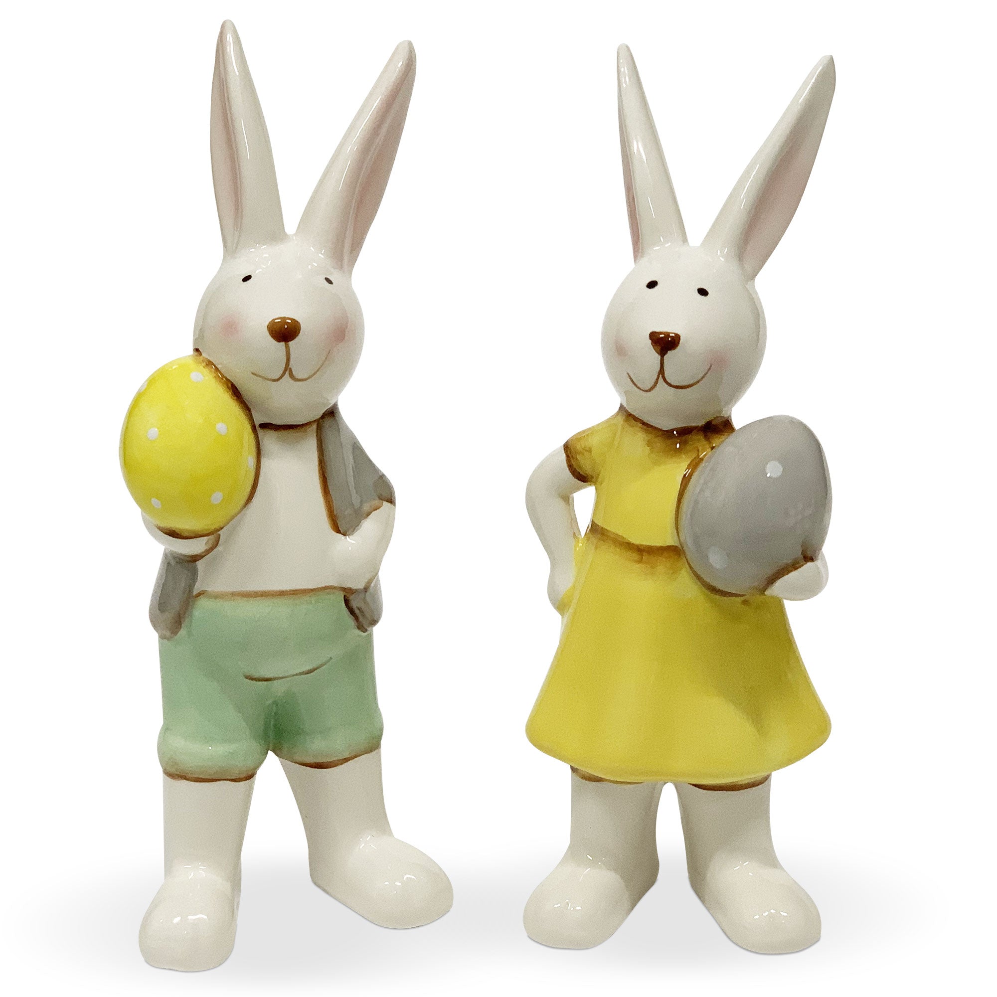 Osterhase Keramik Osterdeko Stoffwolken 6115