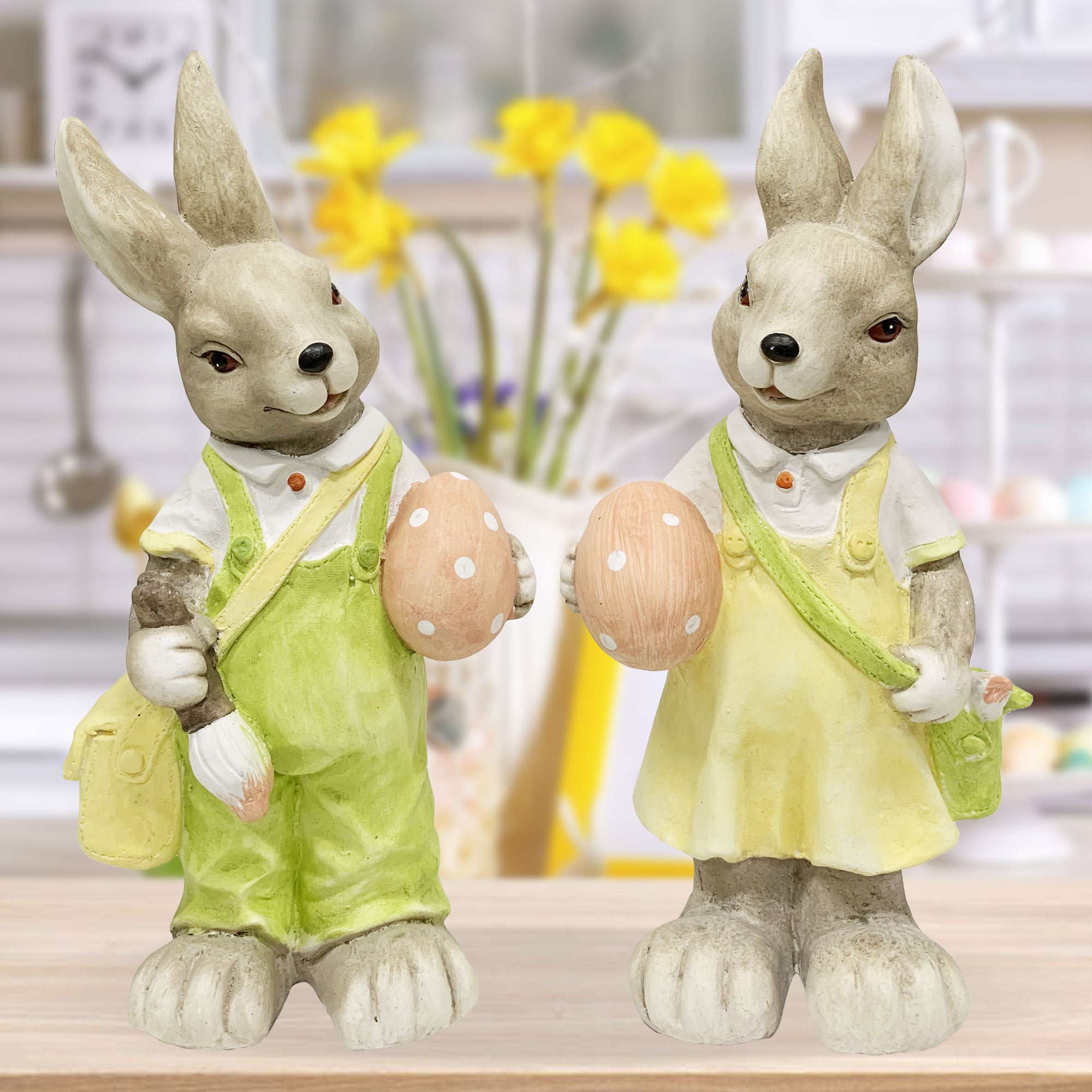 Coniglietto di Pasqua Decorazione pasquale in resina Nuvole di Stoffa 6118