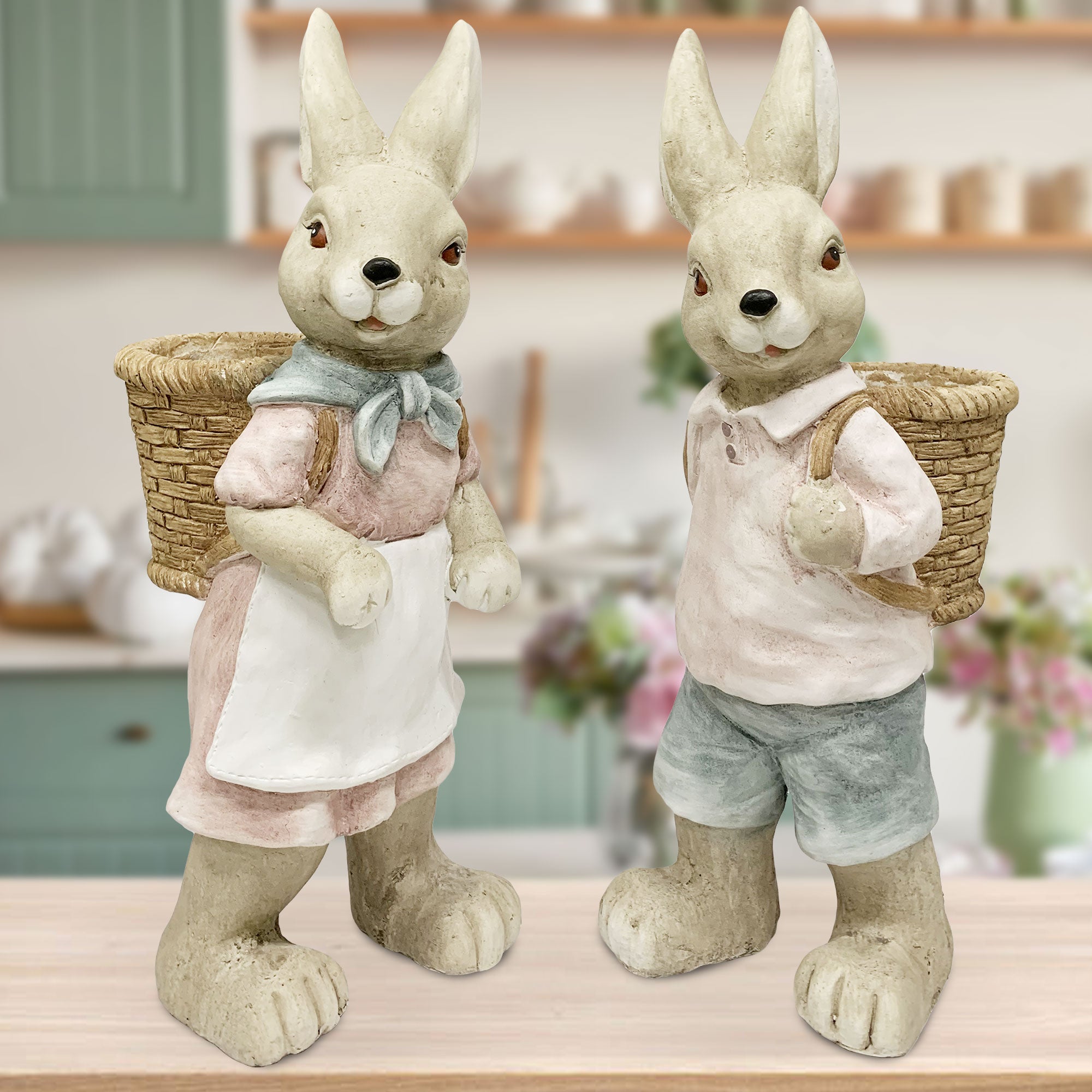 Coniglietto di Pasqua Decorazione pasquale in resina Nuvole di Stoffa 6119